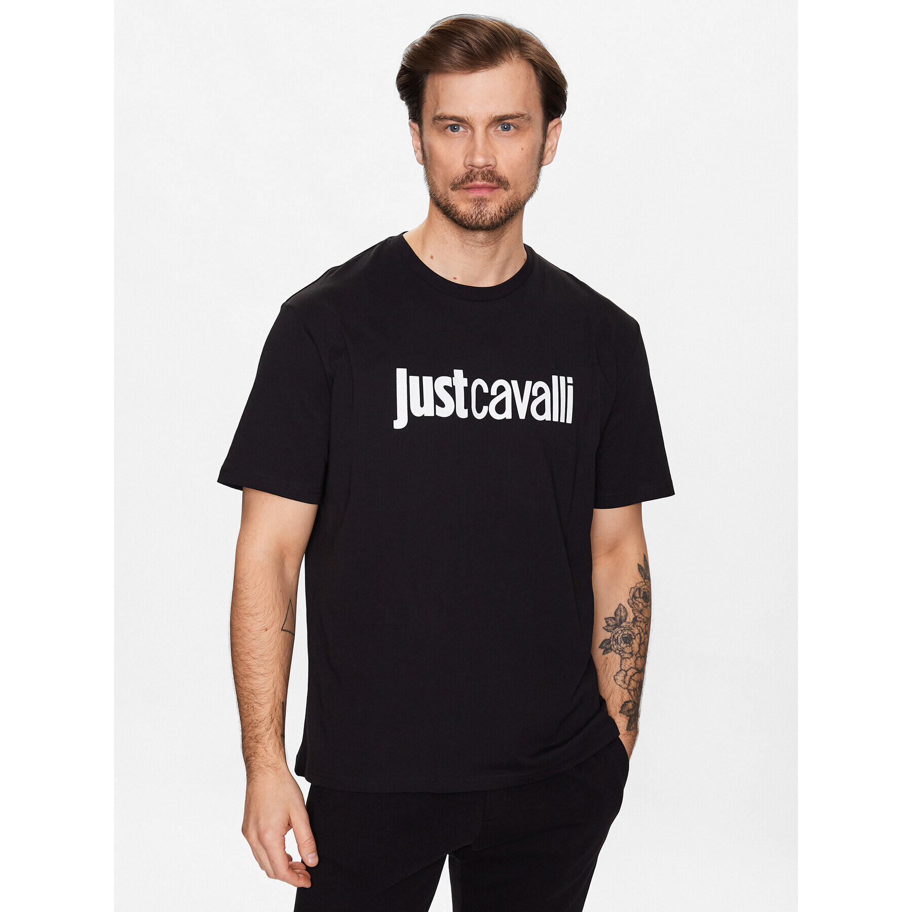 Just Cavalli Póló 74OBHG00 Fekete Regular Fit - Pepit.hu