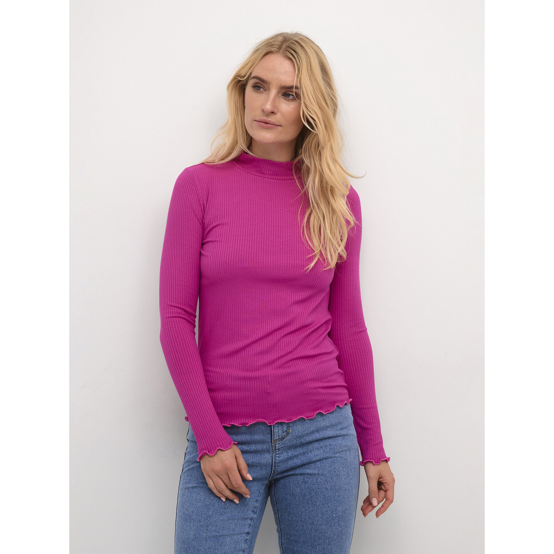 Kaffe Blúz Kadrew Turtleneck 10507922 Rózsaszín Shaped Fit - Pepit.hu