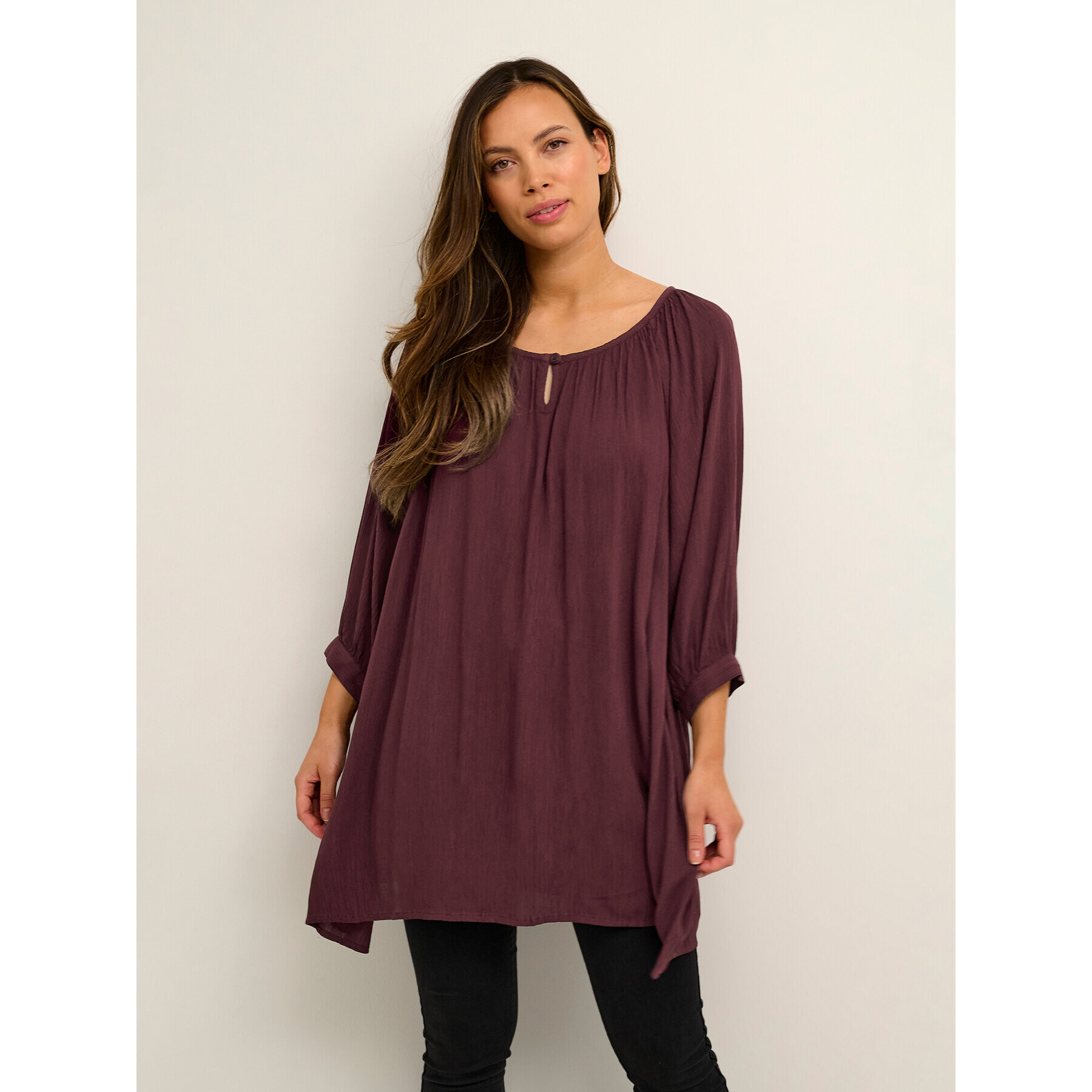 Kaffe Tunika Amber 501030 Lila Relaxed Fit - Pepit.hu