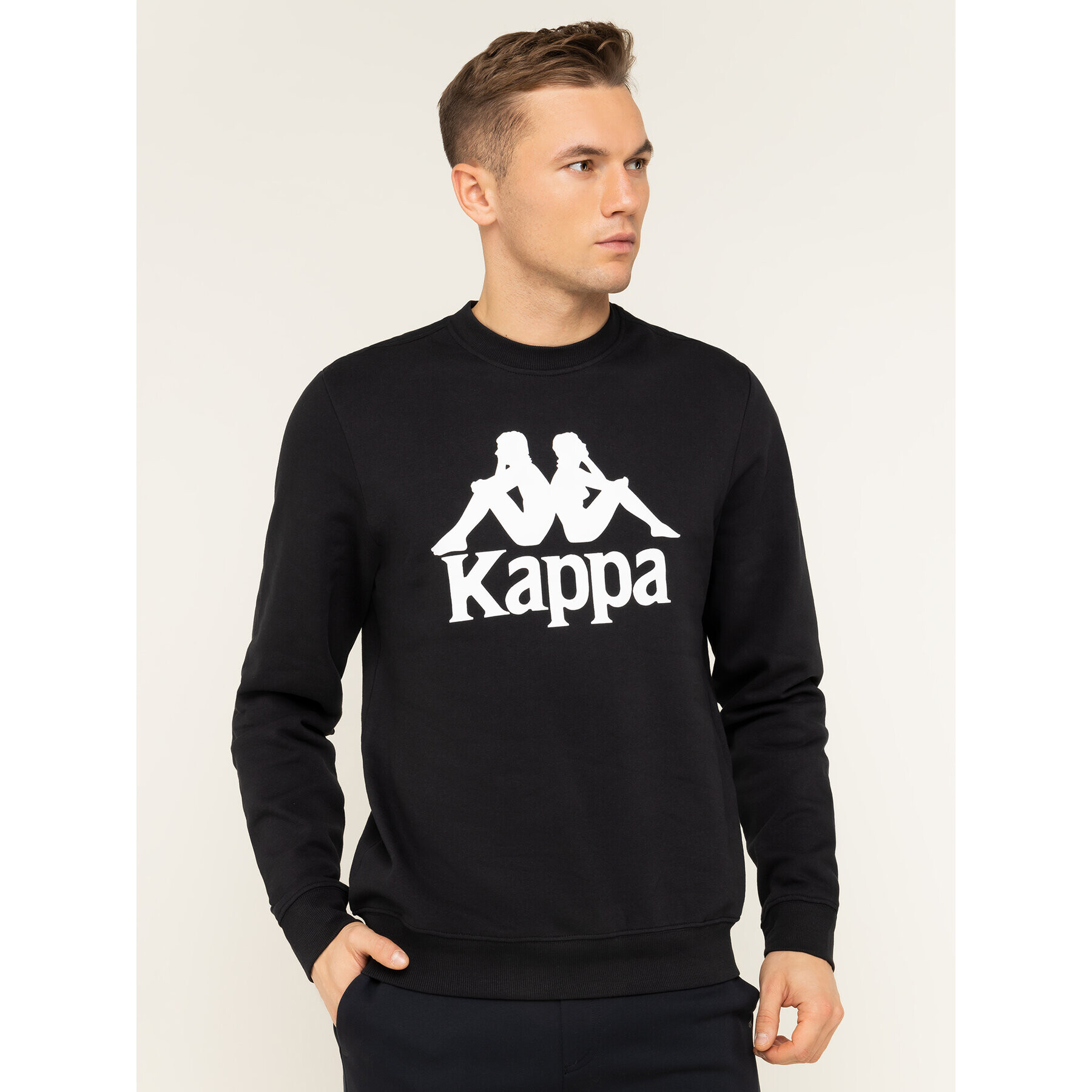 Kappa Pulóver 703797 Fekete Regular Fit - Pepit.hu