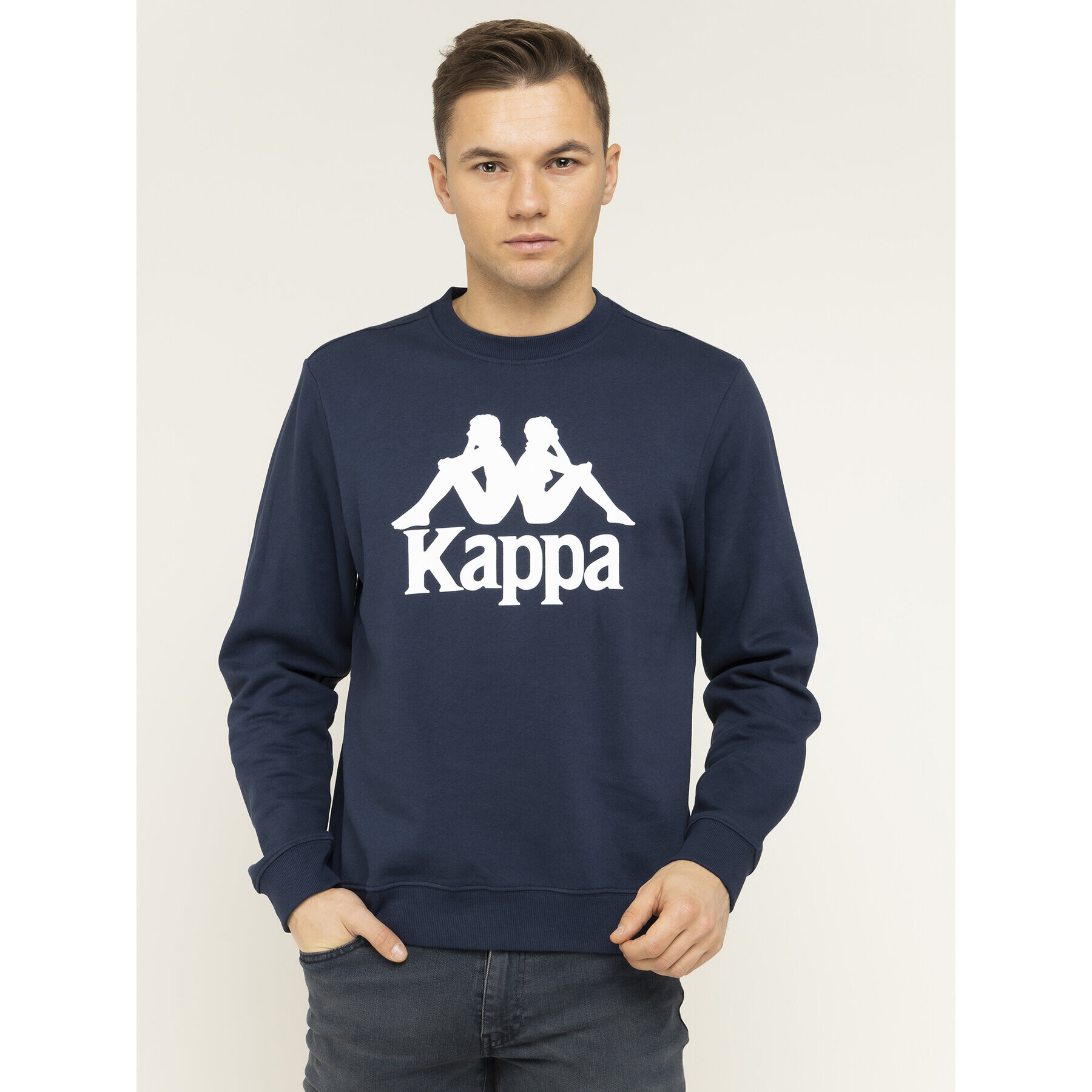 Kappa Pulóver 703797 Sötétkék Regular Fit - Pepit.hu