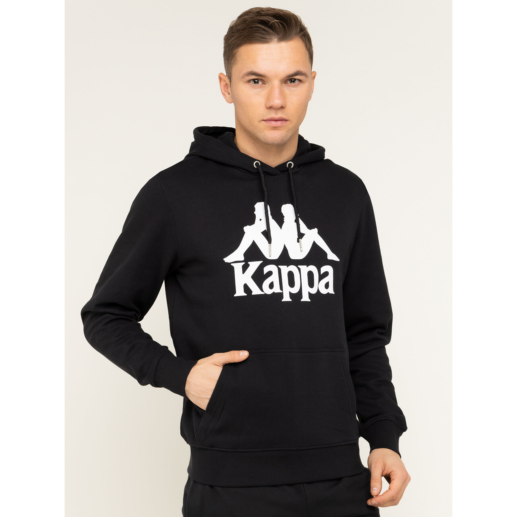 Kappa Pulóver 705322 Fekete Regular Fit - Pepit.hu