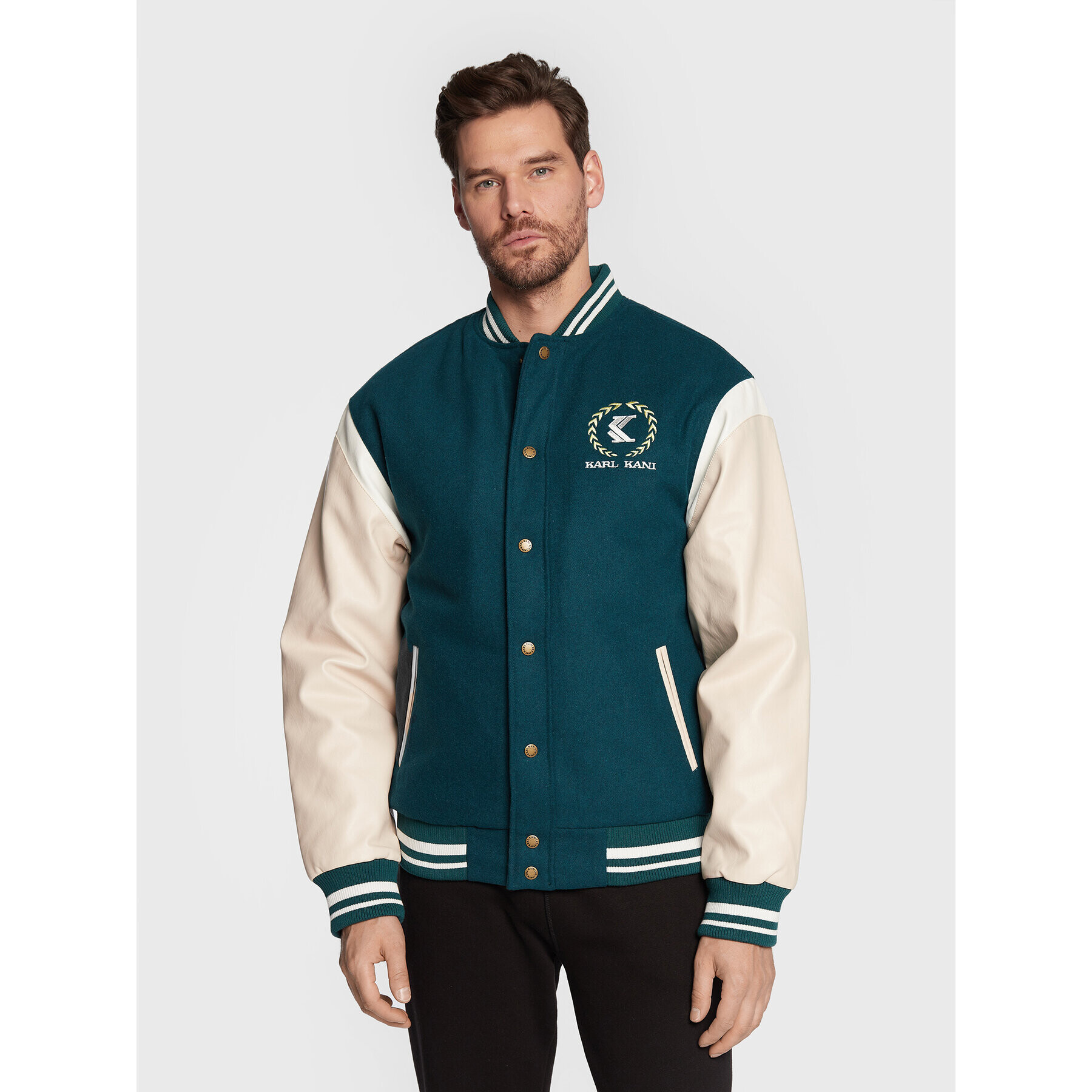 Karl Kani Bomber dzseki Retro Emblem Collage 6085174 Zöld Regular Fit - Pepit.hu