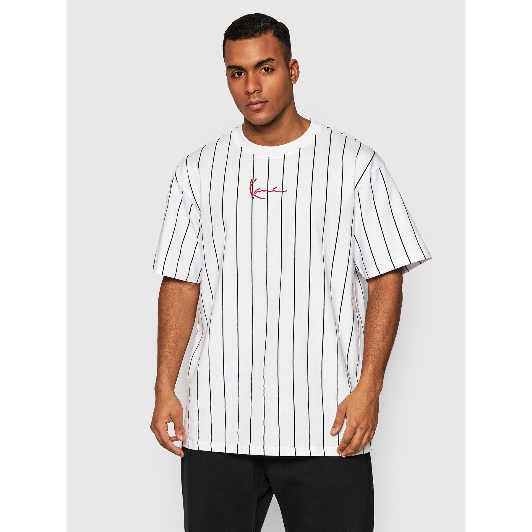 Karl Kani Póló Signature Pinstripe 6030152 Fehér Regular Fit - Pepit.hu