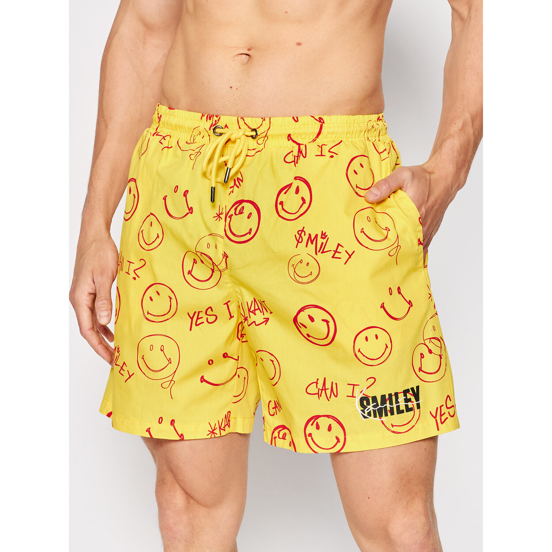 Karl Kani Sport rövidnadrág SMILEY Signature 6033308 Sárga Regular Fit - Pepit.hu