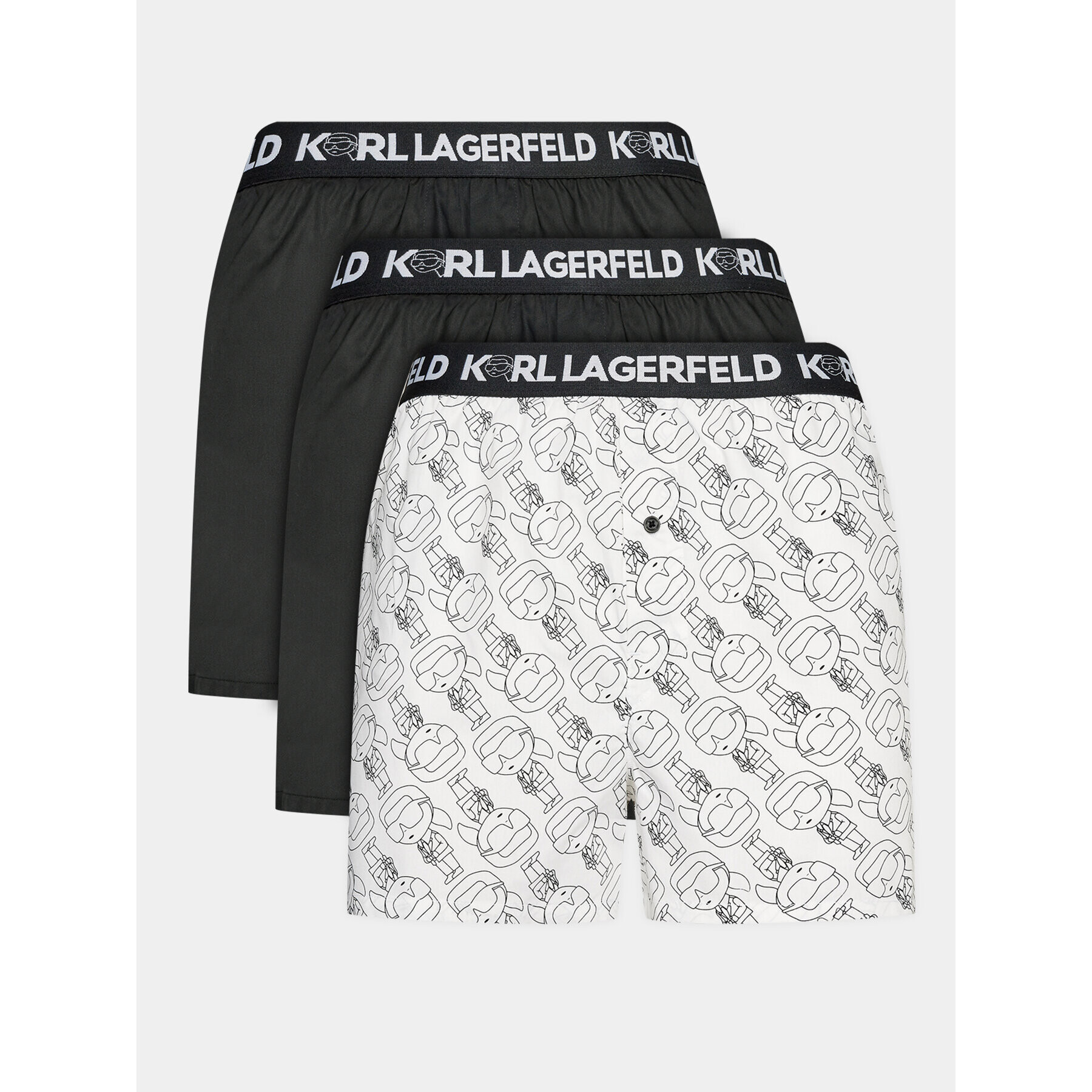 KARL LAGERFELD 3 darab boxer Ikonik 2.0 Woven Boxer (X3) 235M2115 Fekete - Pepit.hu