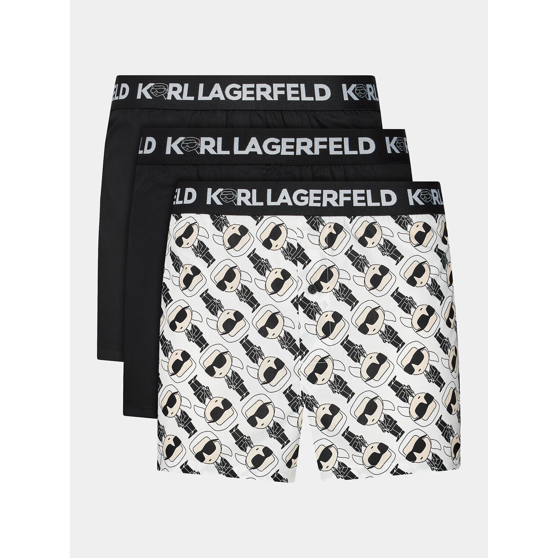 KARL LAGERFELD 3 darab boxer Ikonik 2.0 Woven Boxer (X3) 236M2102 Fekete - Pepit.hu