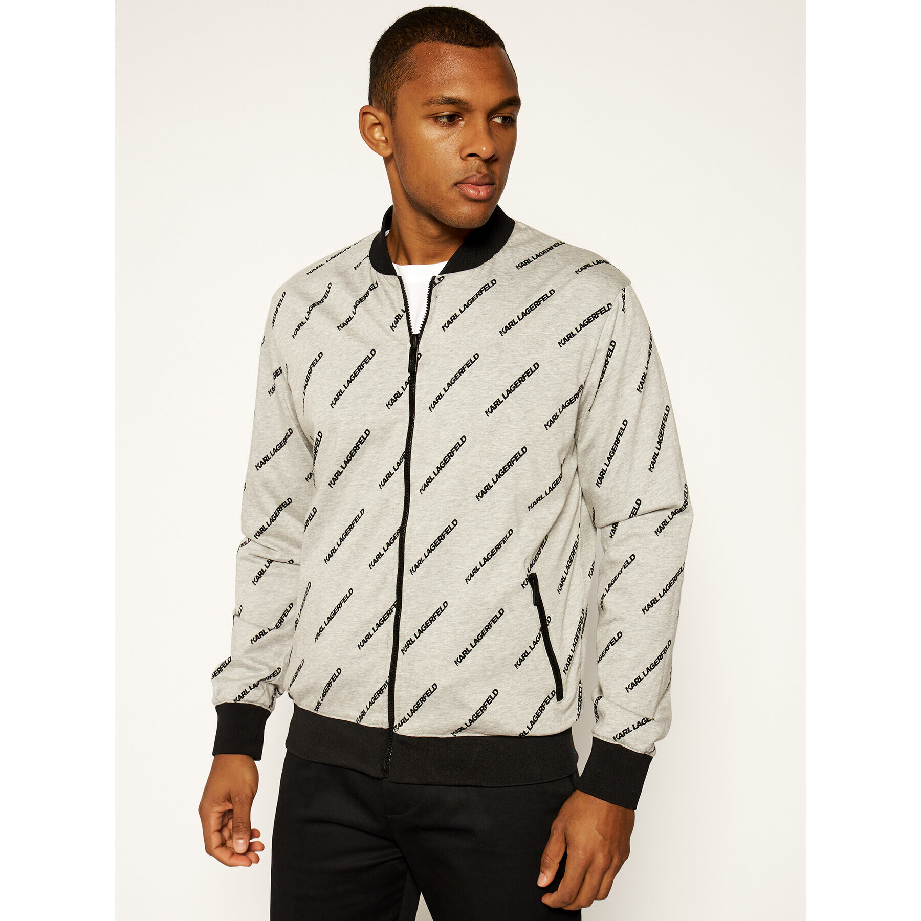 KARL LAGERFELD Bomber dzseki 505065 501560 Fekete Regular Fit - Pepit.hu