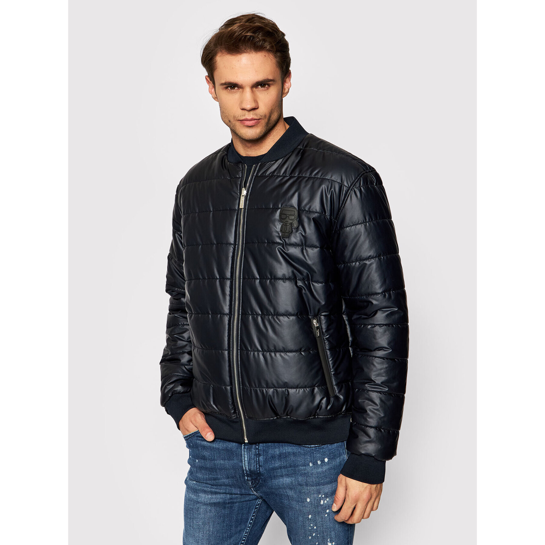 KARL LAGERFELD Bomber dzseki Rev 505062 512573 Sötétkék Regular Fit - Pepit.hu