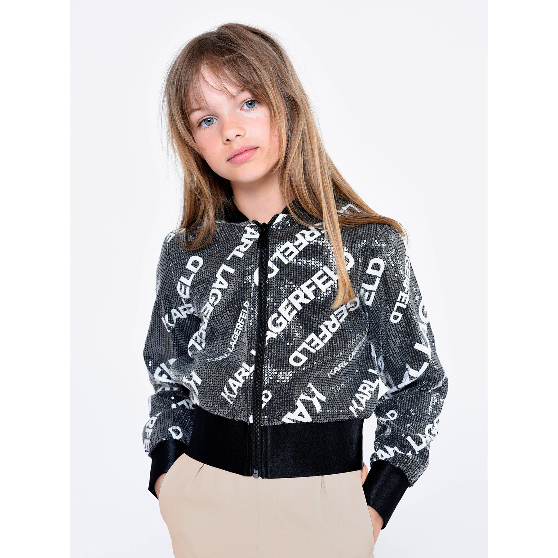 Karl Lagerfeld Kids Bomber dzseki Z16148 D Fekete Regular Fit - Pepit.hu