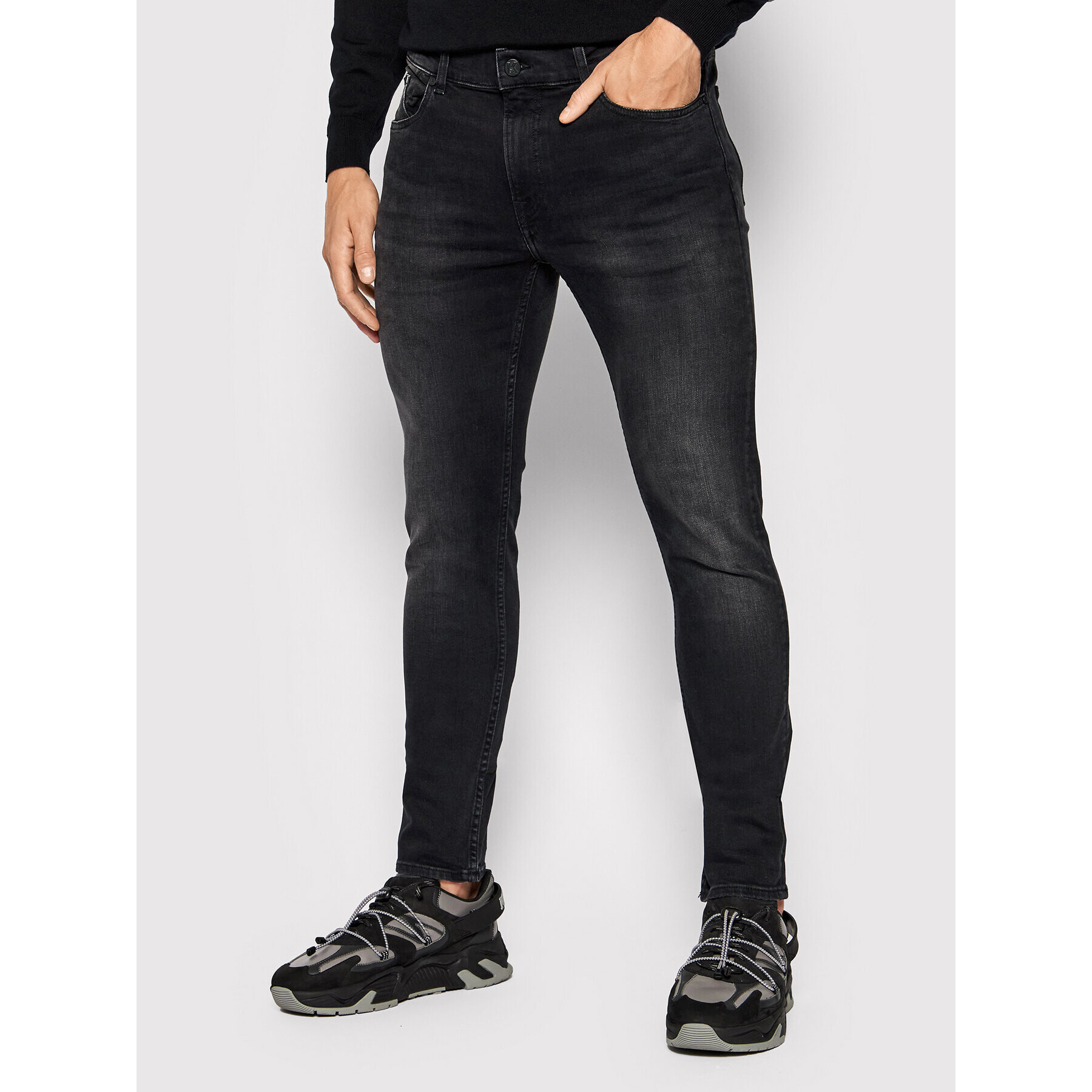 KARL LAGERFELD Farmer 5-Pocket 265801 512835 Fekete Slim Fit - Pepit.hu