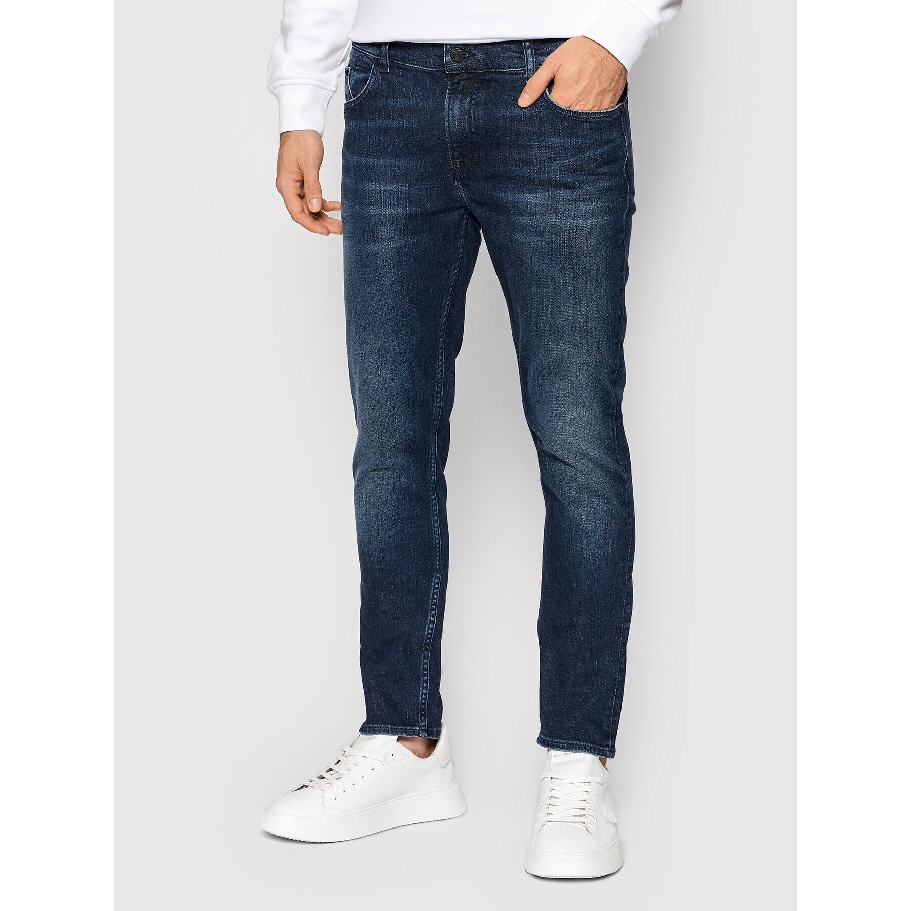 KARL LAGERFELD Farmer 5-Pocket 265801 512835 Sötétkék Slim Fit - Pepit.hu