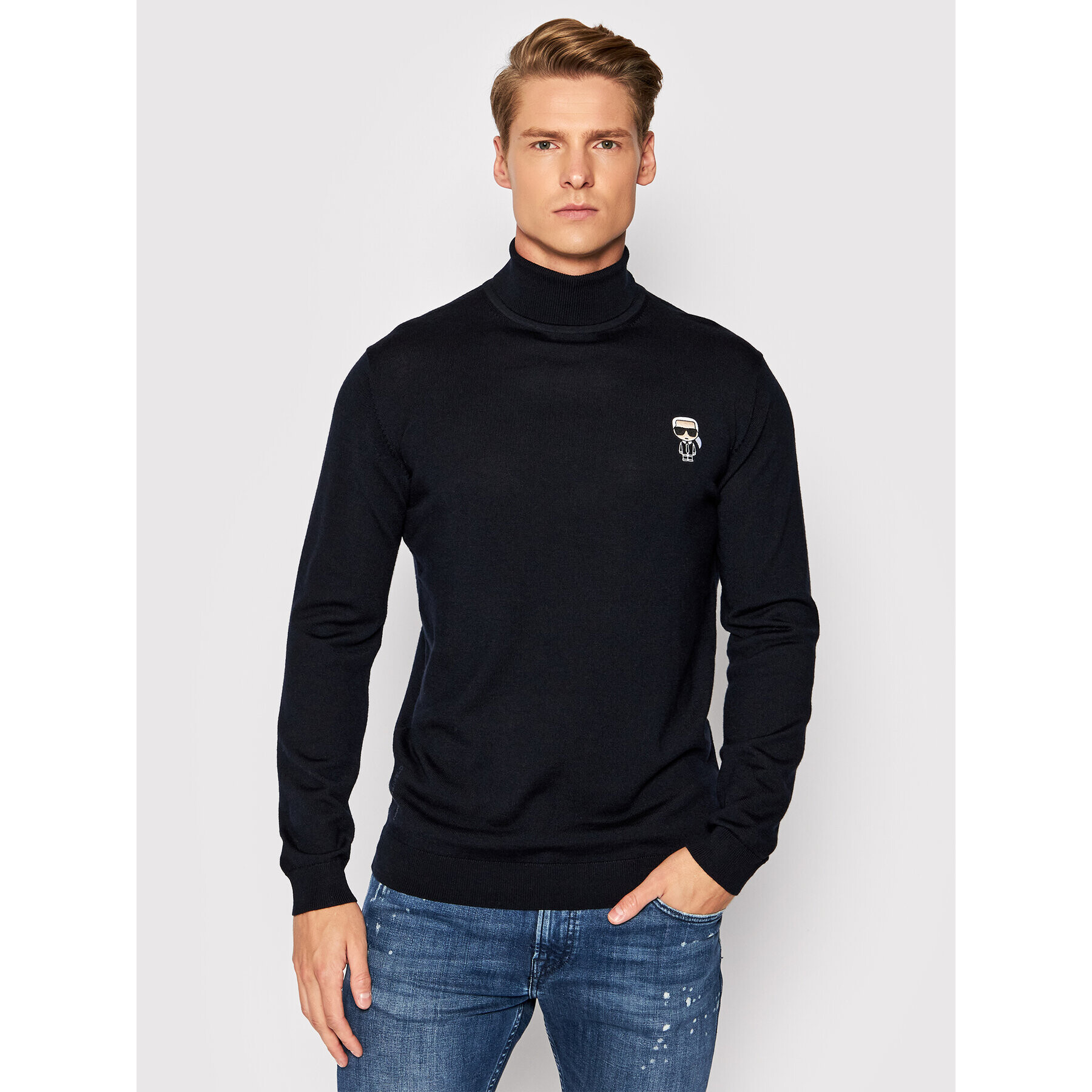 KARL LAGERFELD Garbó Knit 655014 512399 Sötétkék Regular Fit - Pepit.hu