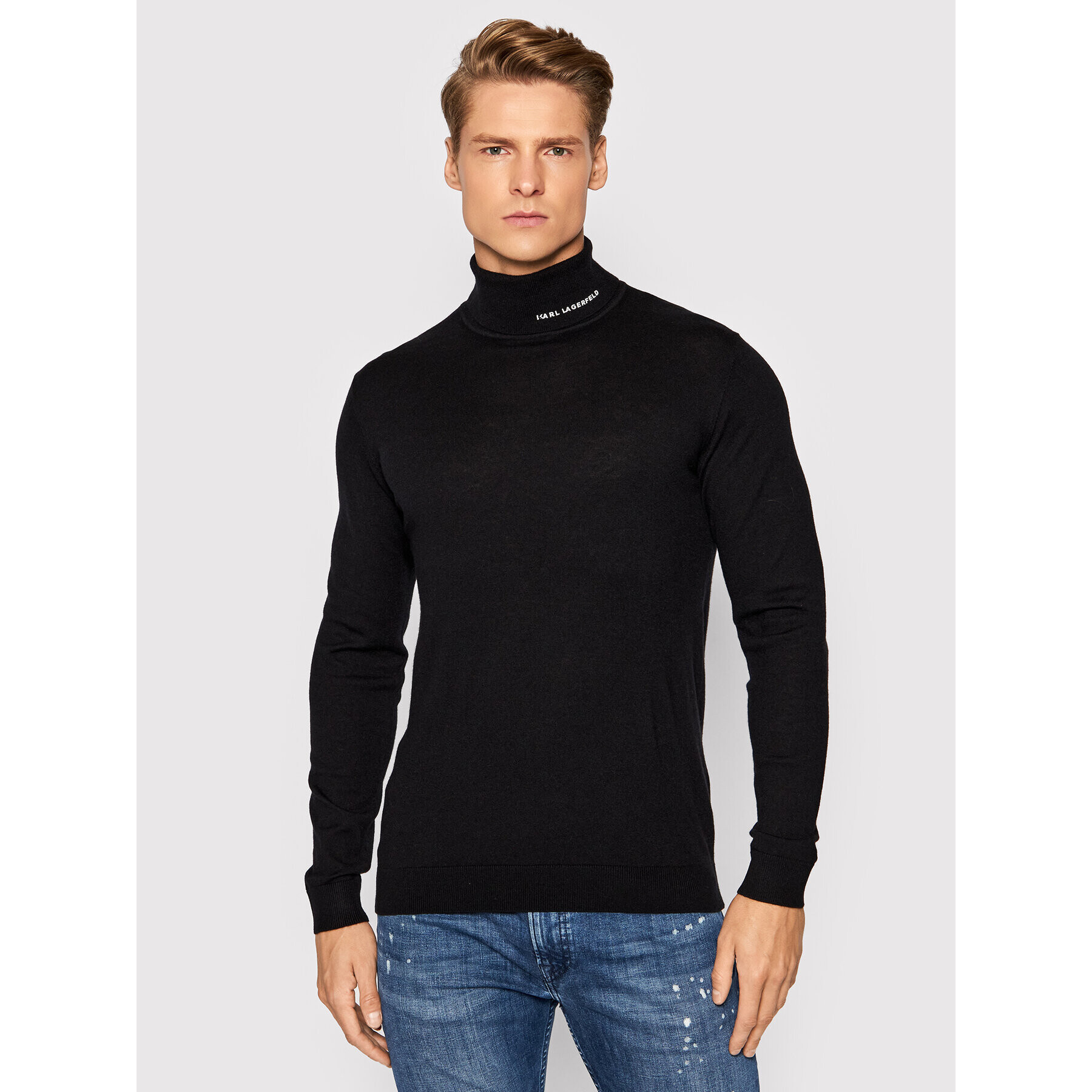 KARL LAGERFELD Garbó Knit 655047 512306 Fekete Regular Fit - Pepit.hu