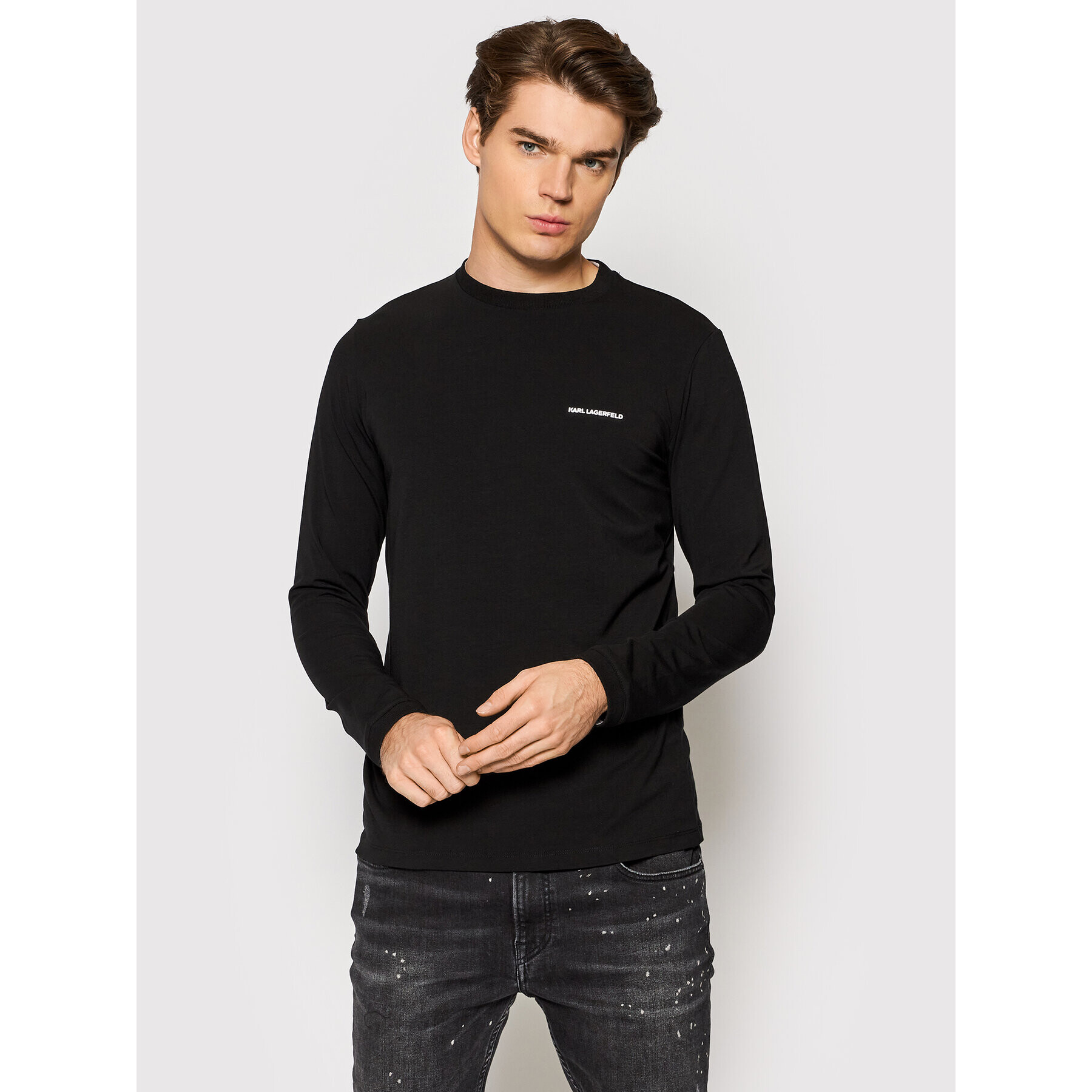 KARL LAGERFELD Hosszú ujjú 755021 512221 Fekete Regular Fit - Pepit.hu