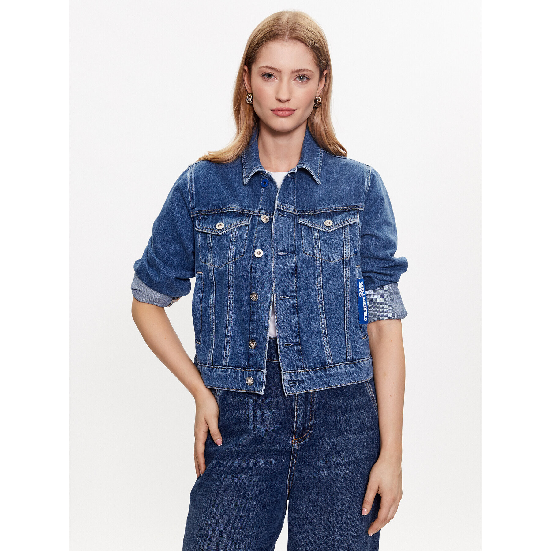 Karl Lagerfeld Jeans Farmer kabát 231J1403 Kék Regular Fit - Pepit.hu