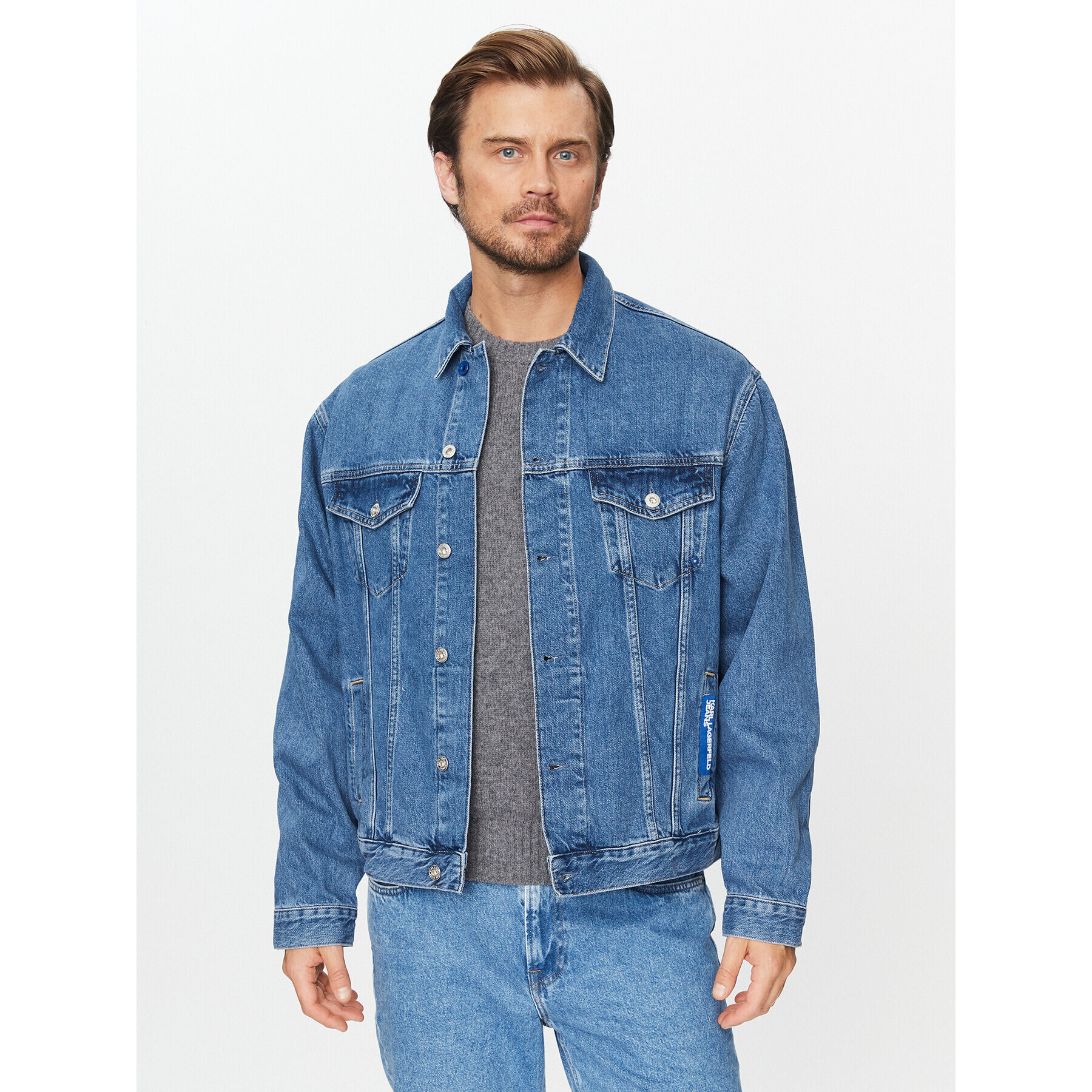 Karl Lagerfeld Jeans Farmer kabát 235D1450 Kék Regular Fit - Pepit.hu