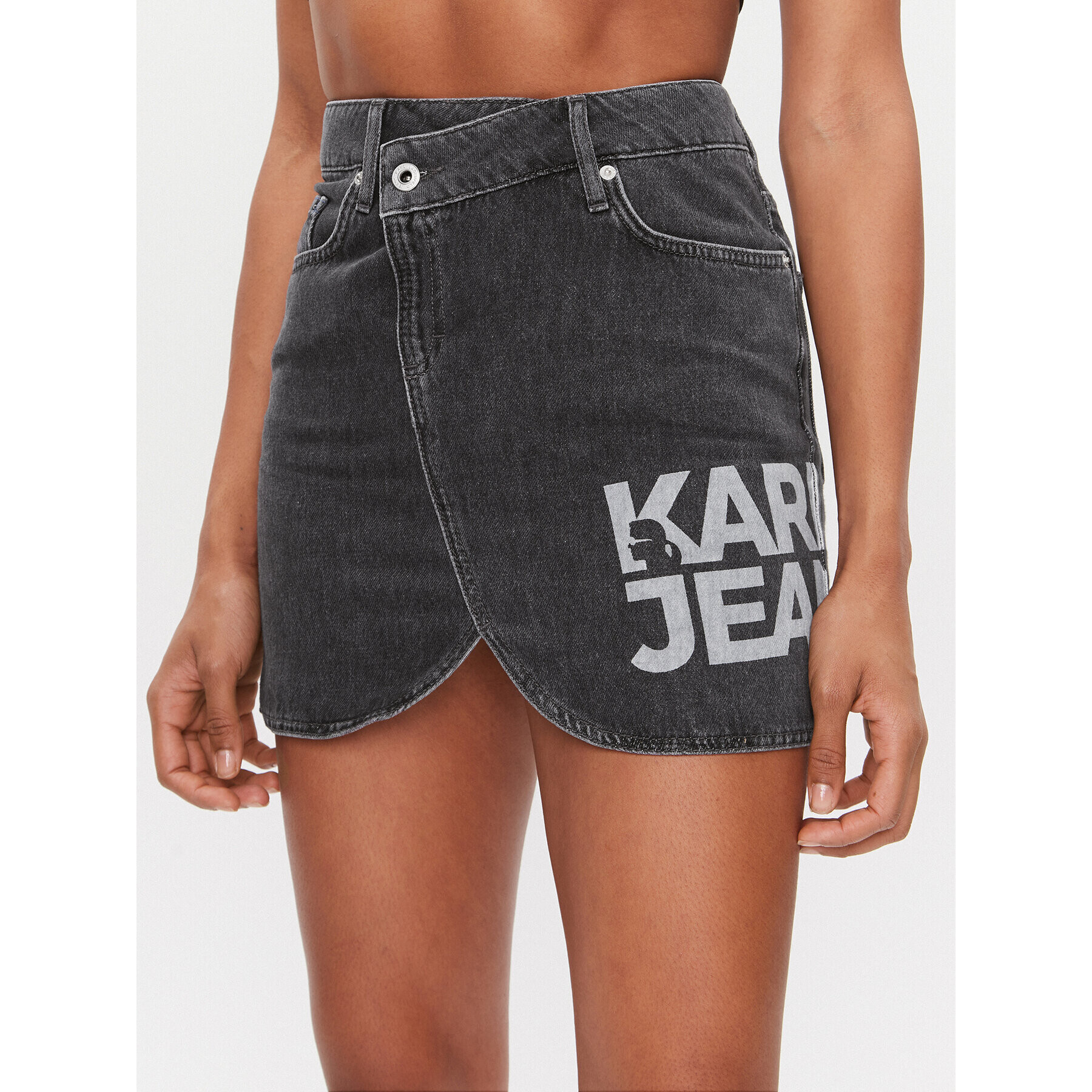 Karl Lagerfeld Jeans Farmer szoknya 235J1200 Szürke Regular Fit - Pepit.hu