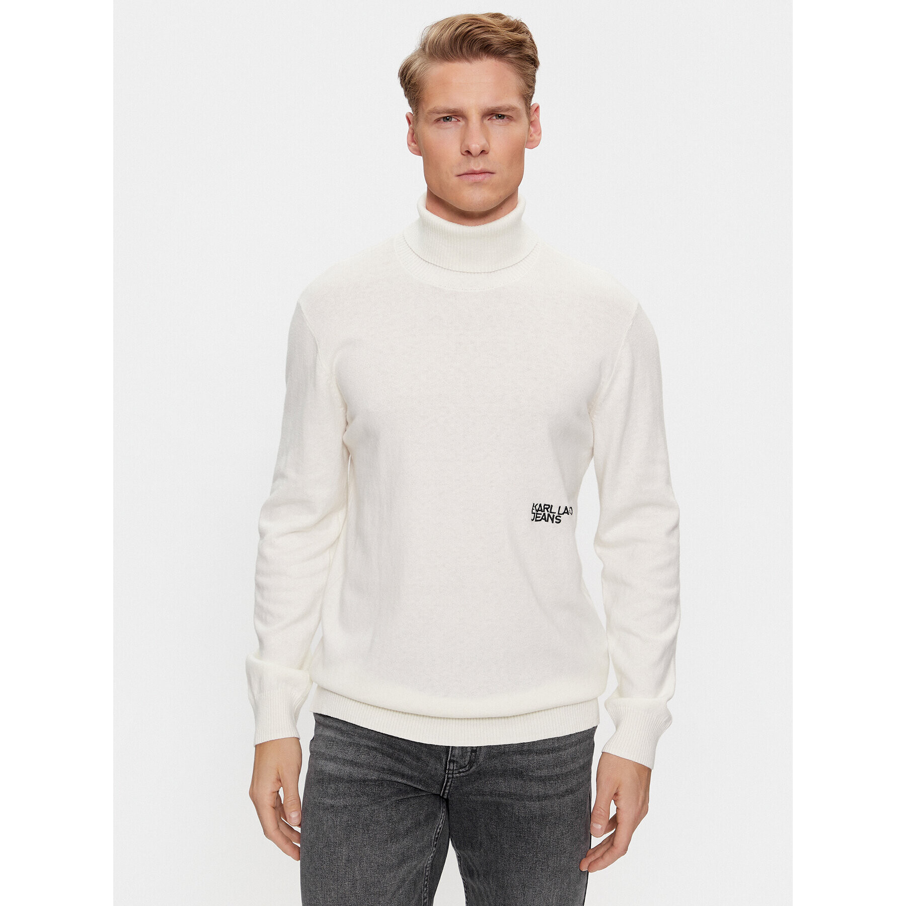 Karl Lagerfeld Jeans KARL LAGERFELD Garbó Klj Lightweight Turtleneck 236D2000 Fehér Slim Fit - Pepit.hu