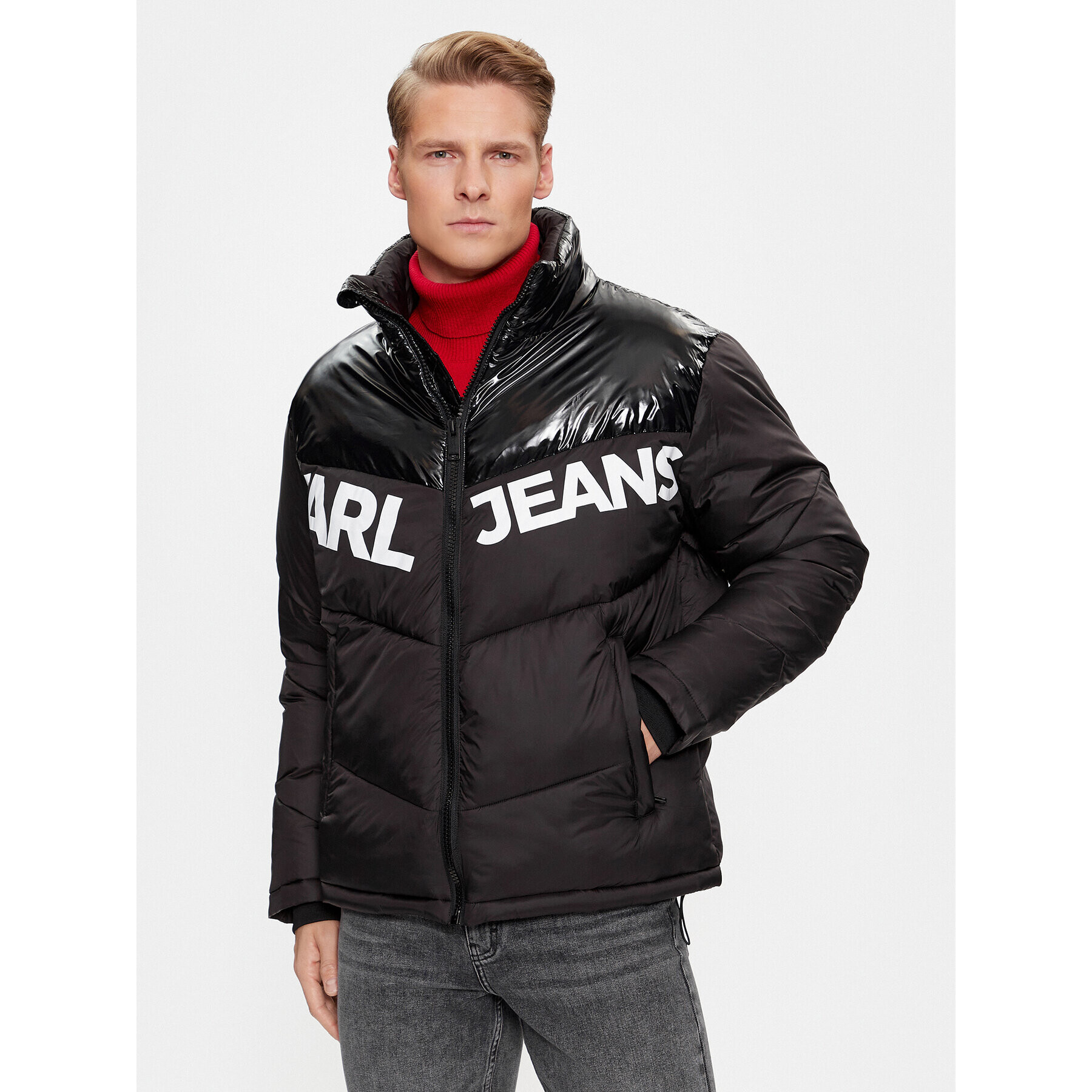 Karl Lagerfeld Jeans KARL LAGERFELD Pehelykabát Klj Logo Puffer Jacket 236D1551 Fekete Regular Fit - Pepit.hu