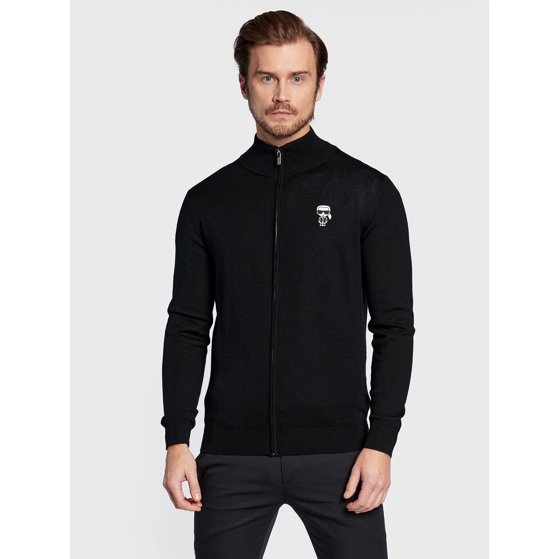 KARL LAGERFELD Kardigán 655015 524399 Fekete Regular Fit - Pepit.hu