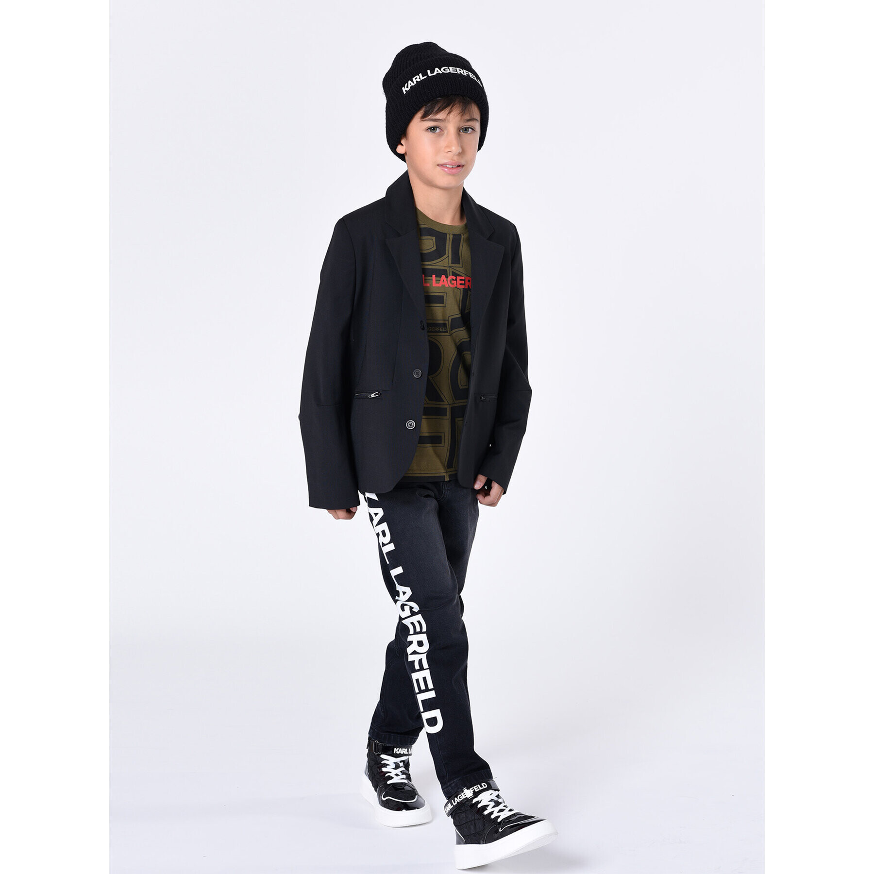 Karl Lagerfeld Kids Farmer Z24168 D Fekete Tapered Fit - Pepit.hu