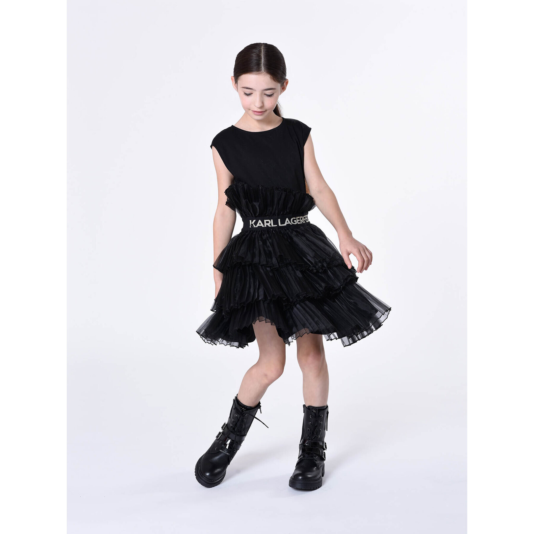 Karl Lagerfeld Kids Hétköznapi ruha Z12260 D Fekete Regular Fit - Pepit.hu