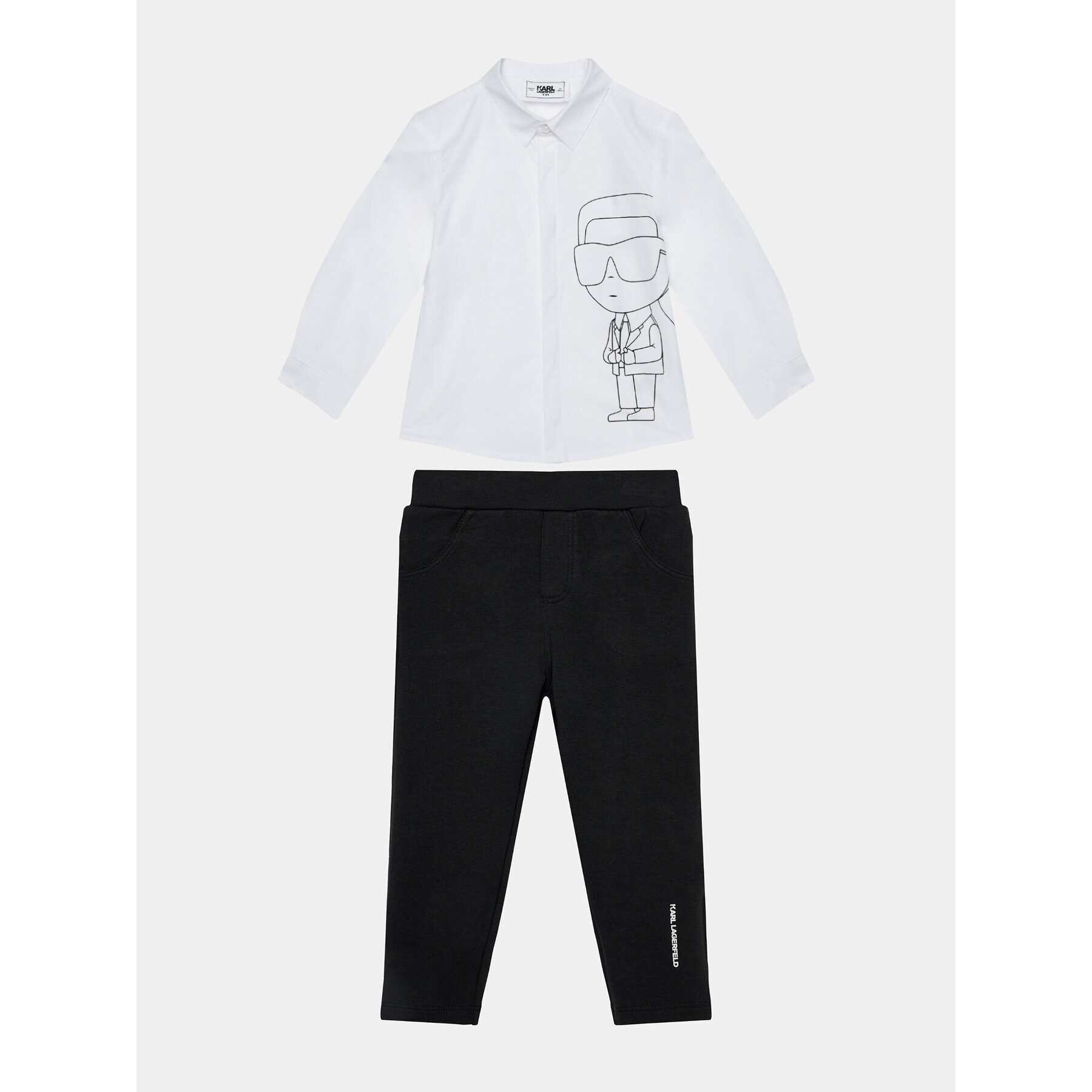 Karl Lagerfeld Kids Ing és szövetnadrág szett Z98149 S Fekete Regular Fit - Pepit.hu