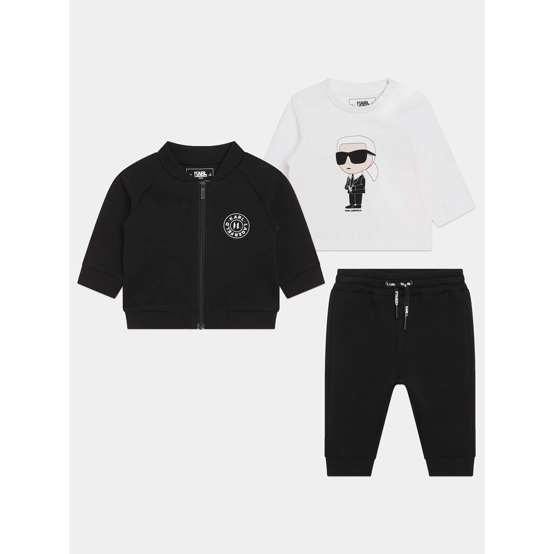 Karl Lagerfeld Kids Melegítő ruha szett Z98150 M Fekete Regular Fit - Pepit.hu