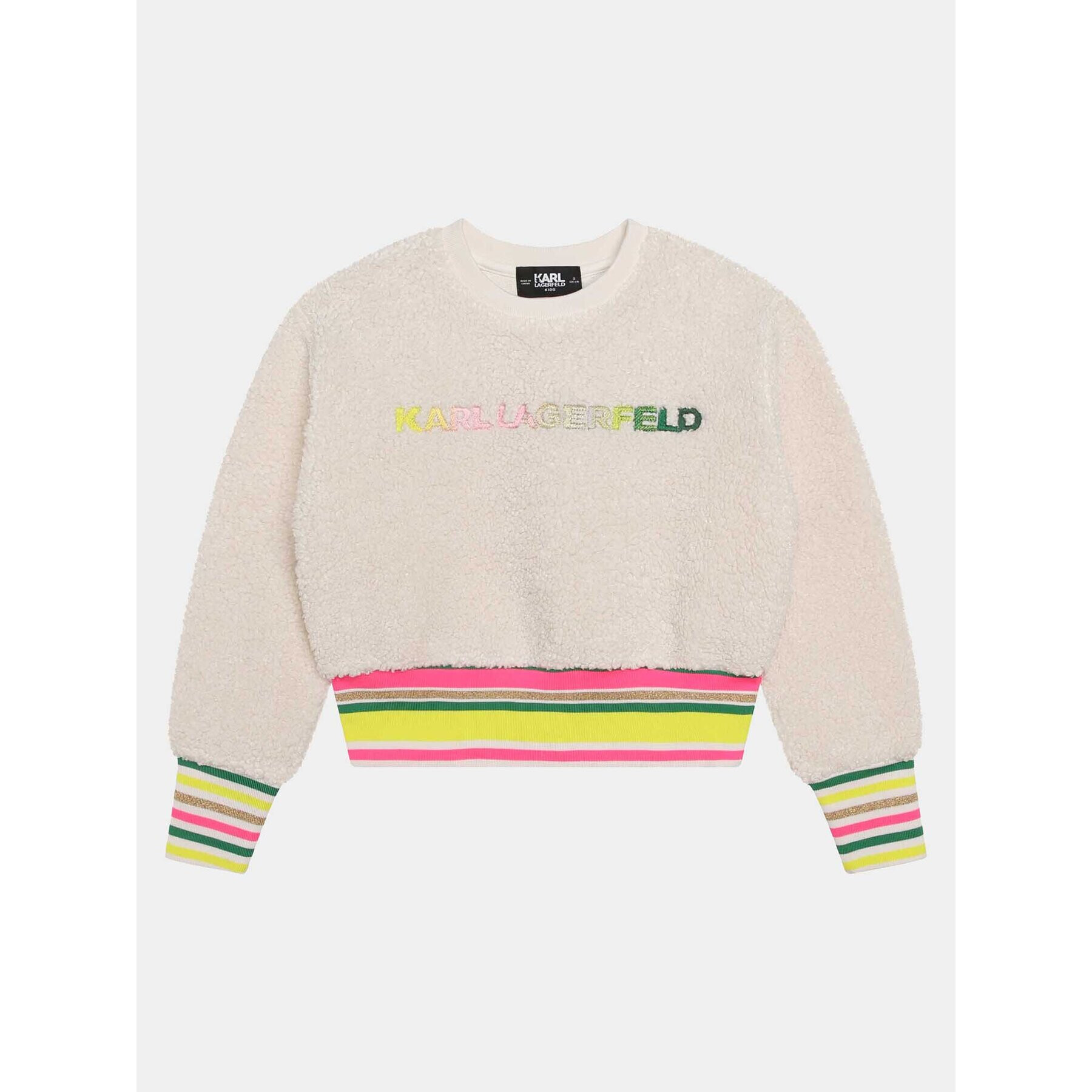 Karl Lagerfeld Kids Pulóver Z15460 M Fehér Regular Fit - Pepit.hu