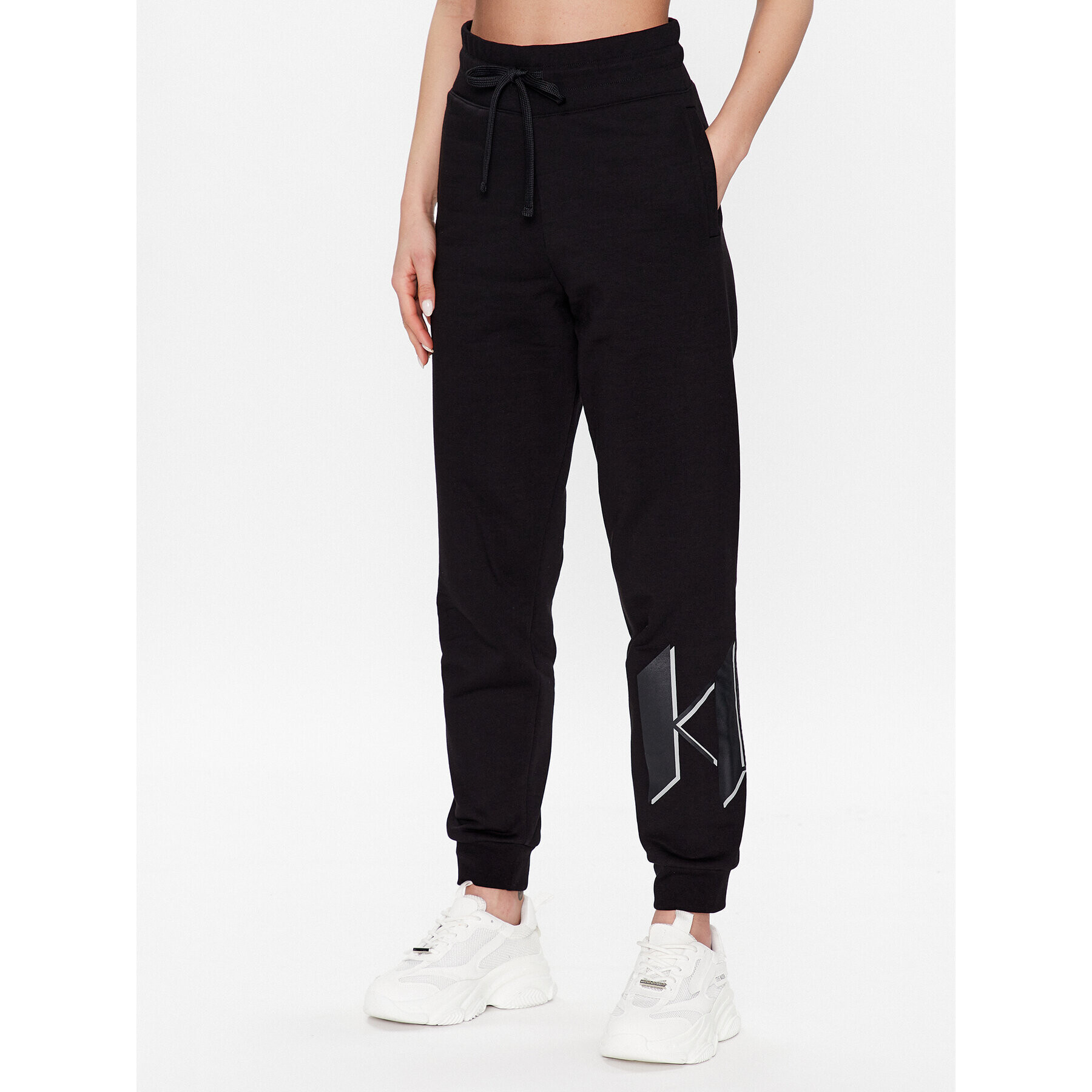 KARL LAGERFELD Melegítő alsó Unisex 225W2180 Fekete Regular Fit - Pepit.hu