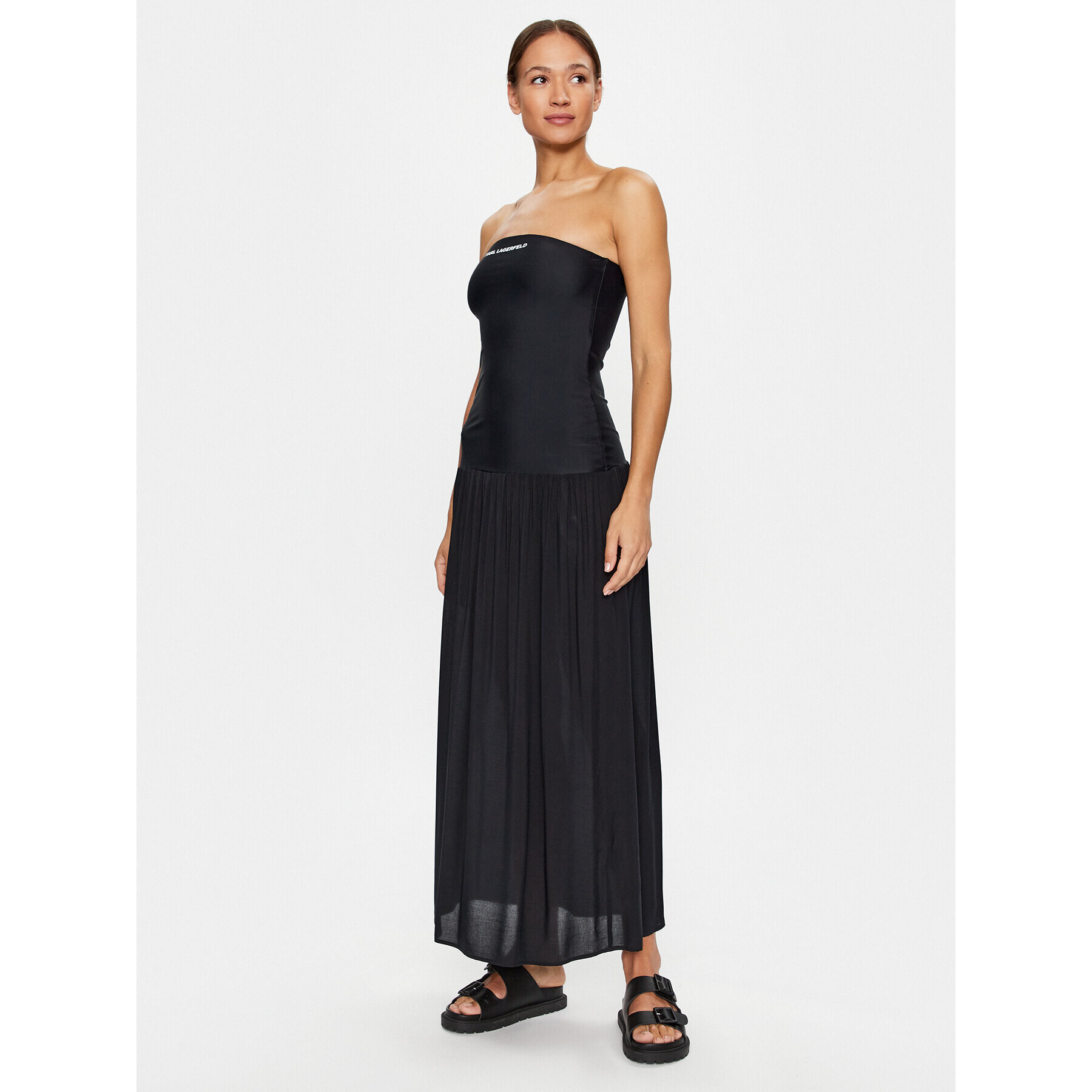 KARL LAGERFELD Nyári ruha Straples Beach Dress 231W2206 Fekete Regular Fit - Pepit.hu