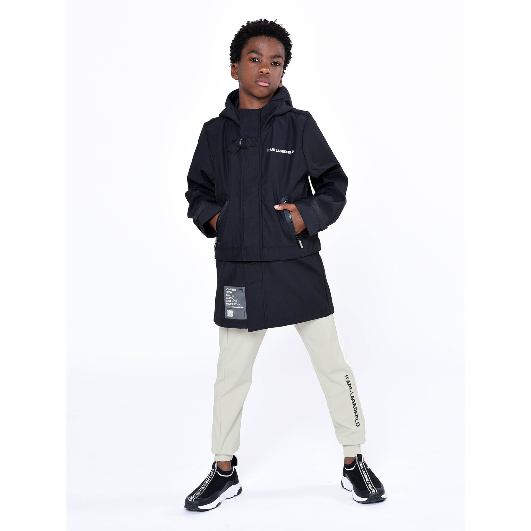 Karl Lagerfeld Kids Parka Z26099 S Fekete Regular Fit - Pepit.hu