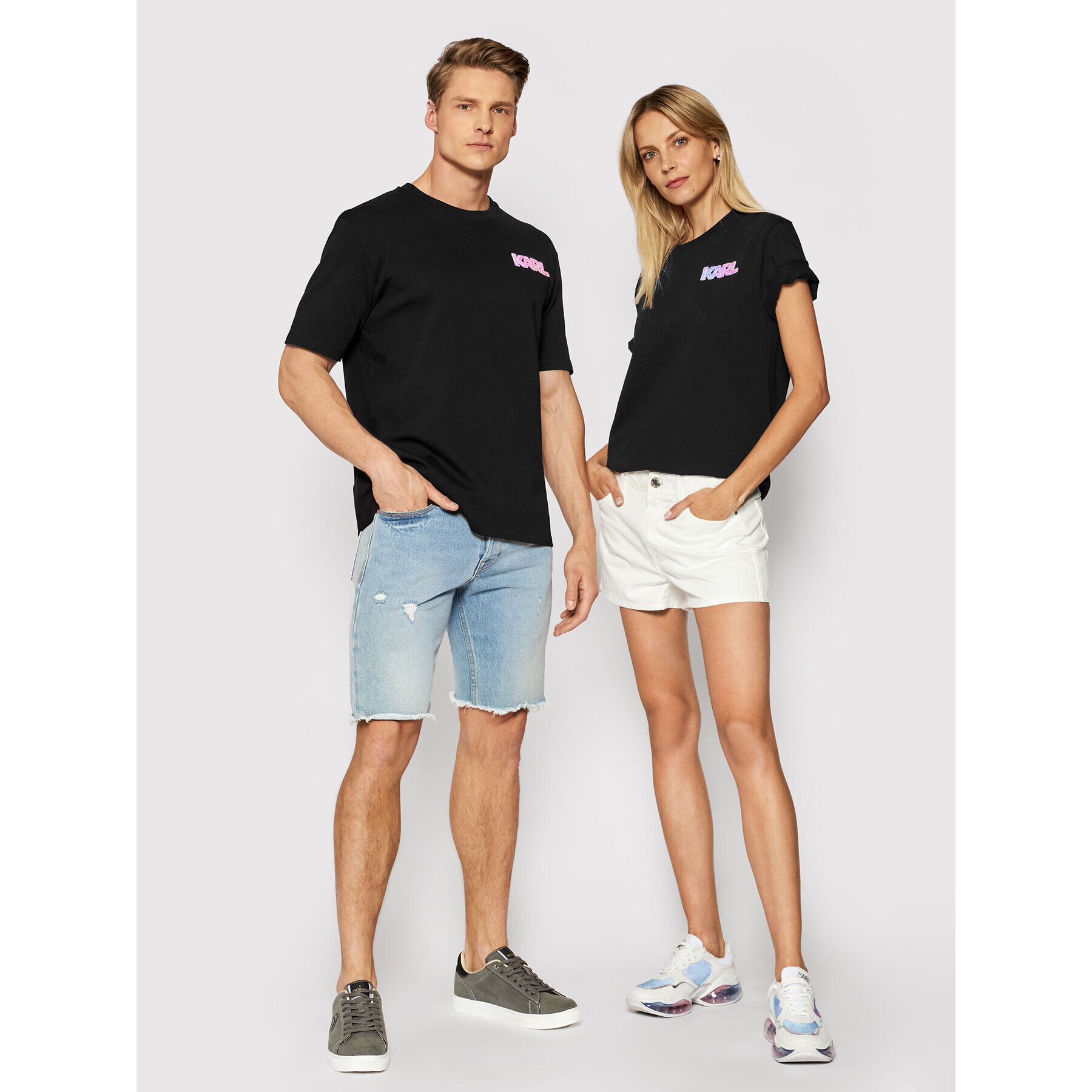 KARL LAGERFELD Póló Unisex Balloon Logo 211U1705 Fekete Regular Fit - Pepit.hu