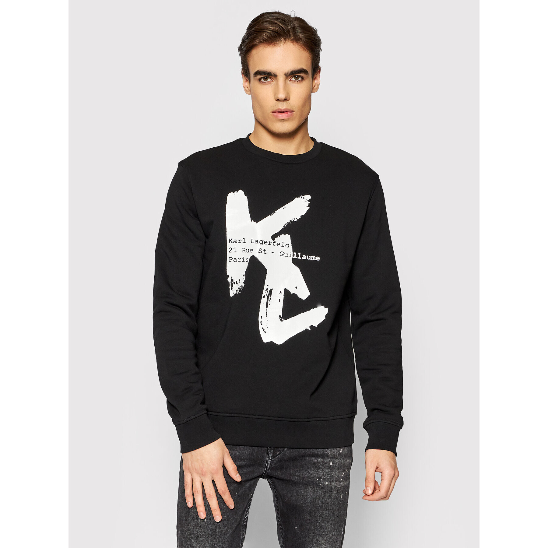 KARL LAGERFELD Pulóver 705002 512913 Fekete Regular Fit - Pepit.hu