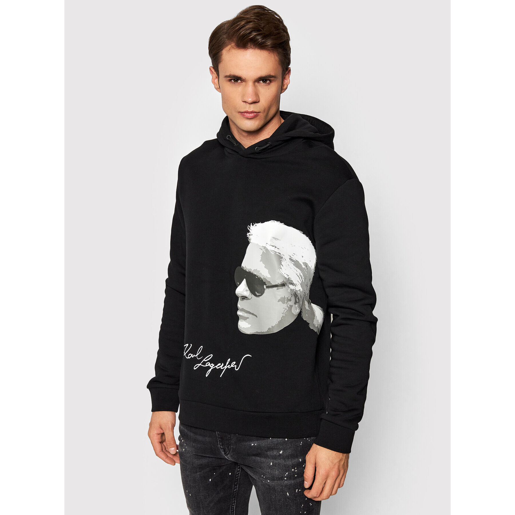 KARL LAGERFELD Pulóver 705007 512913 Fekete Relaxed Fit - Pepit.hu