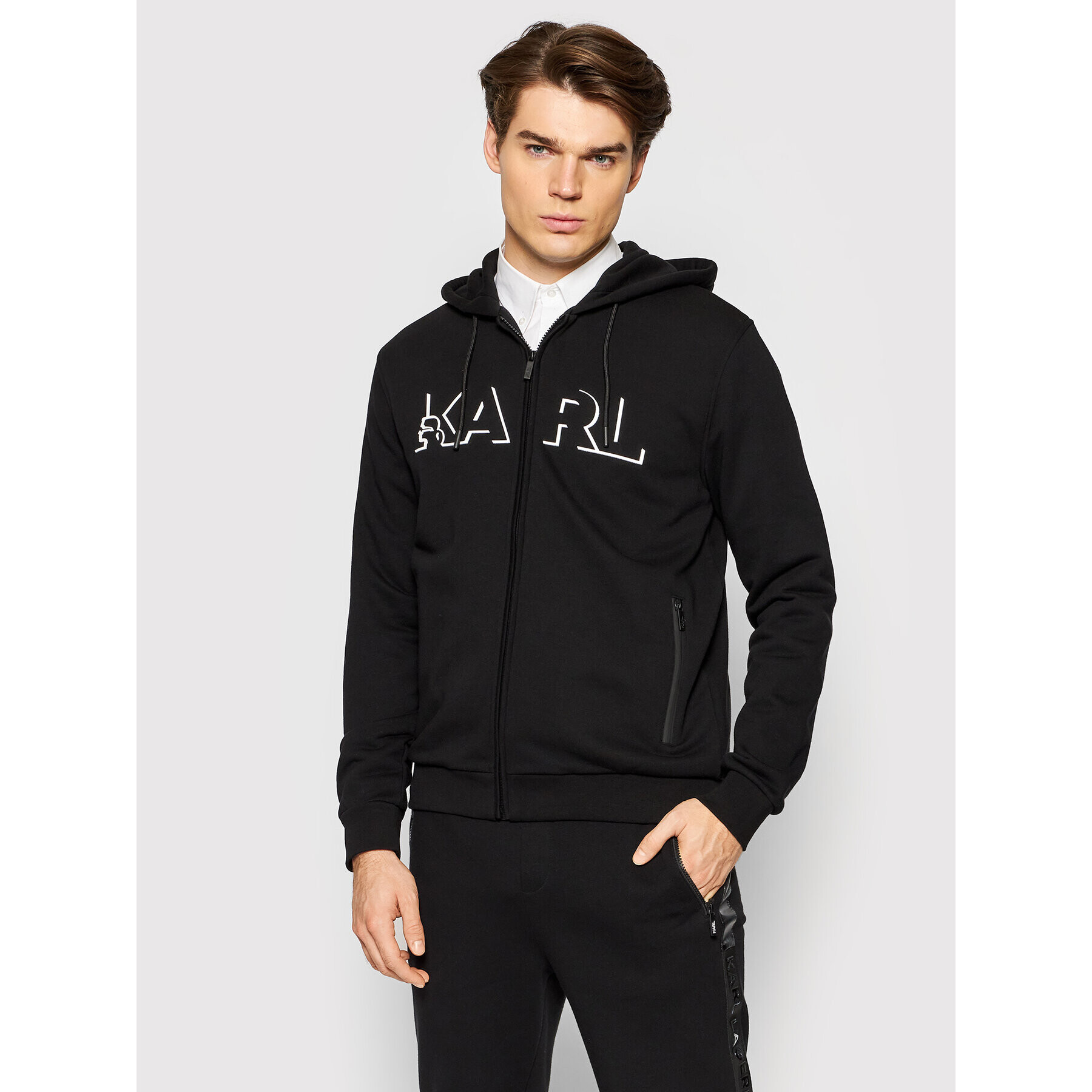 KARL LAGERFELD Pulóver 705014 512910 Fekete Regular Fit - Pepit.hu