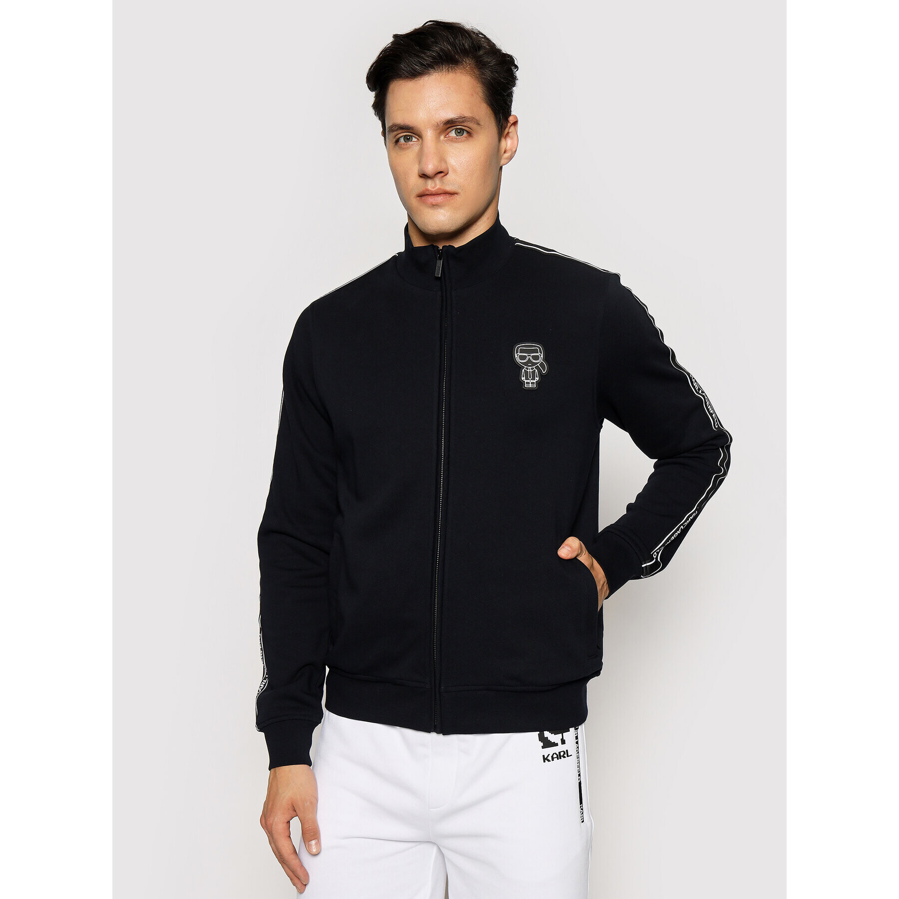 KARL LAGERFELD Pulóver 705021 511900 Sötétkék Regular Fit - Pepit.hu