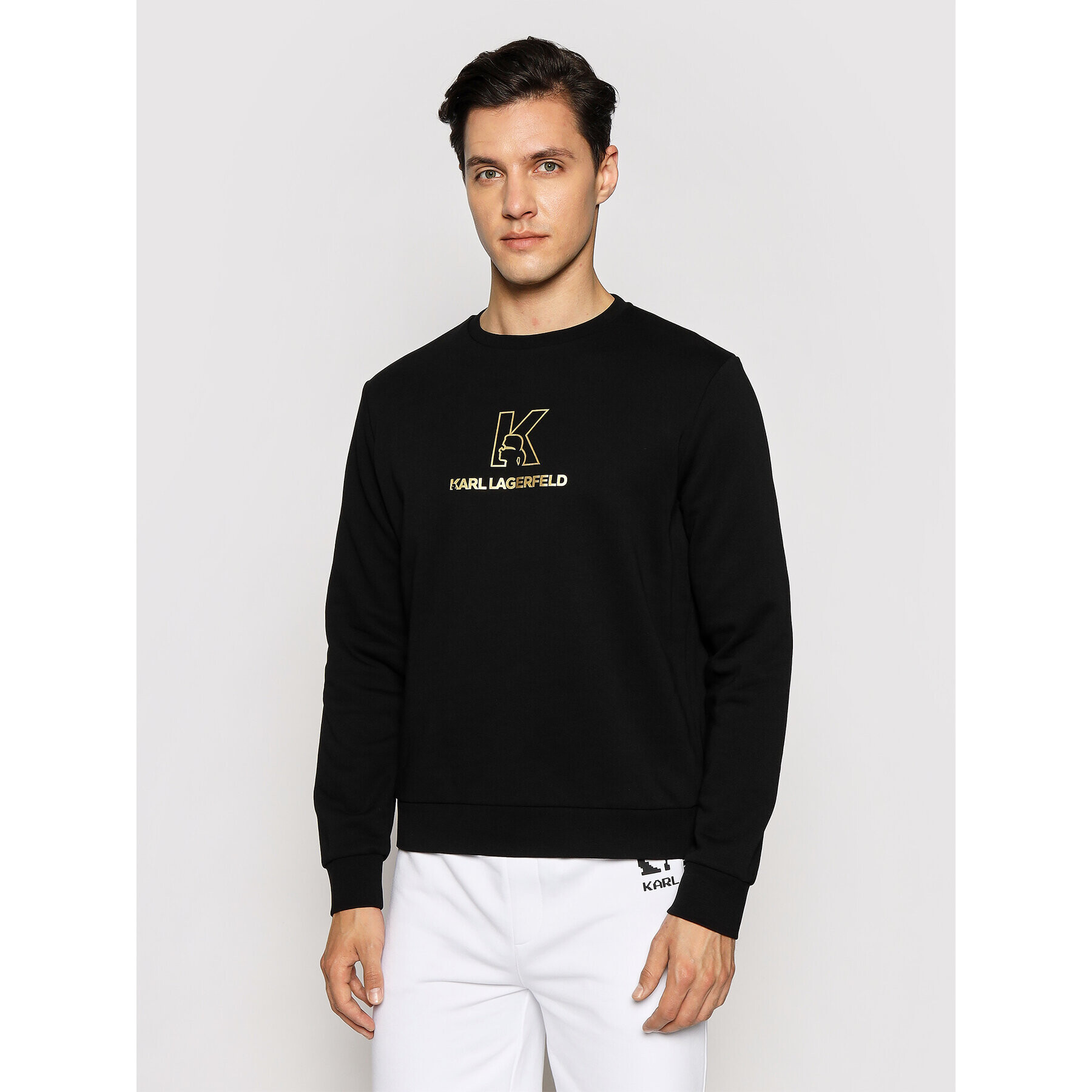 KARL LAGERFELD Pulóver 705033 511900 Fekete Regular Fit - Pepit.hu