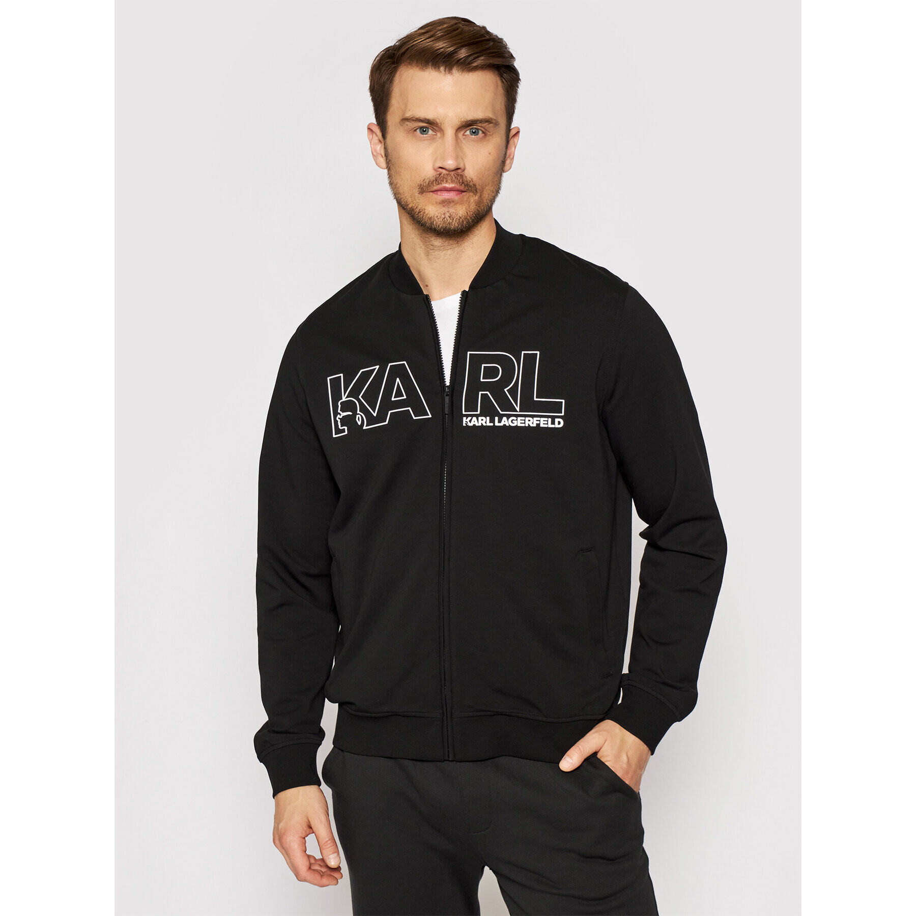 KARL LAGERFELD Pulóver 705034 511902 Fekete Regular Fit - Pepit.hu