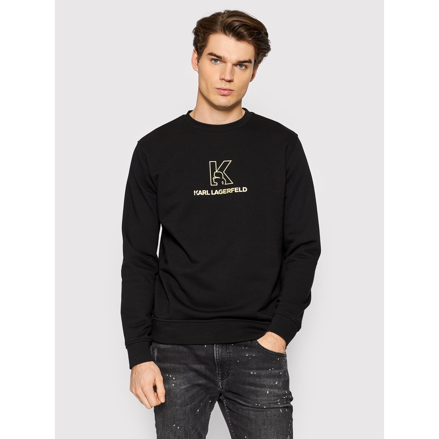 KARL LAGERFELD Pulóver 705035 512910 Fekete Regular Fit - Pepit.hu