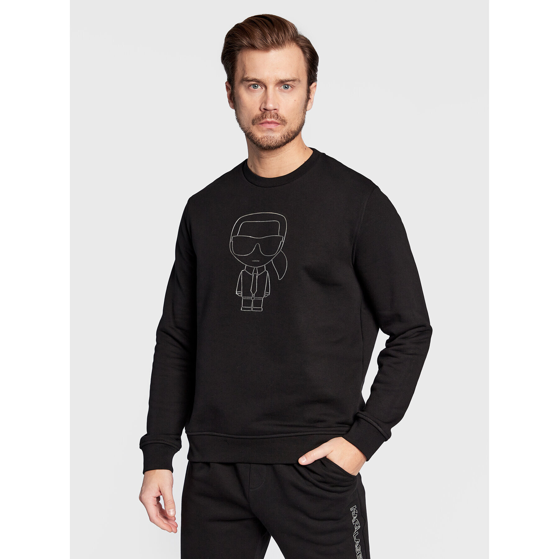 KARL LAGERFELD Pulóver 705043 524910 Fekete Regular Fit - Pepit.hu