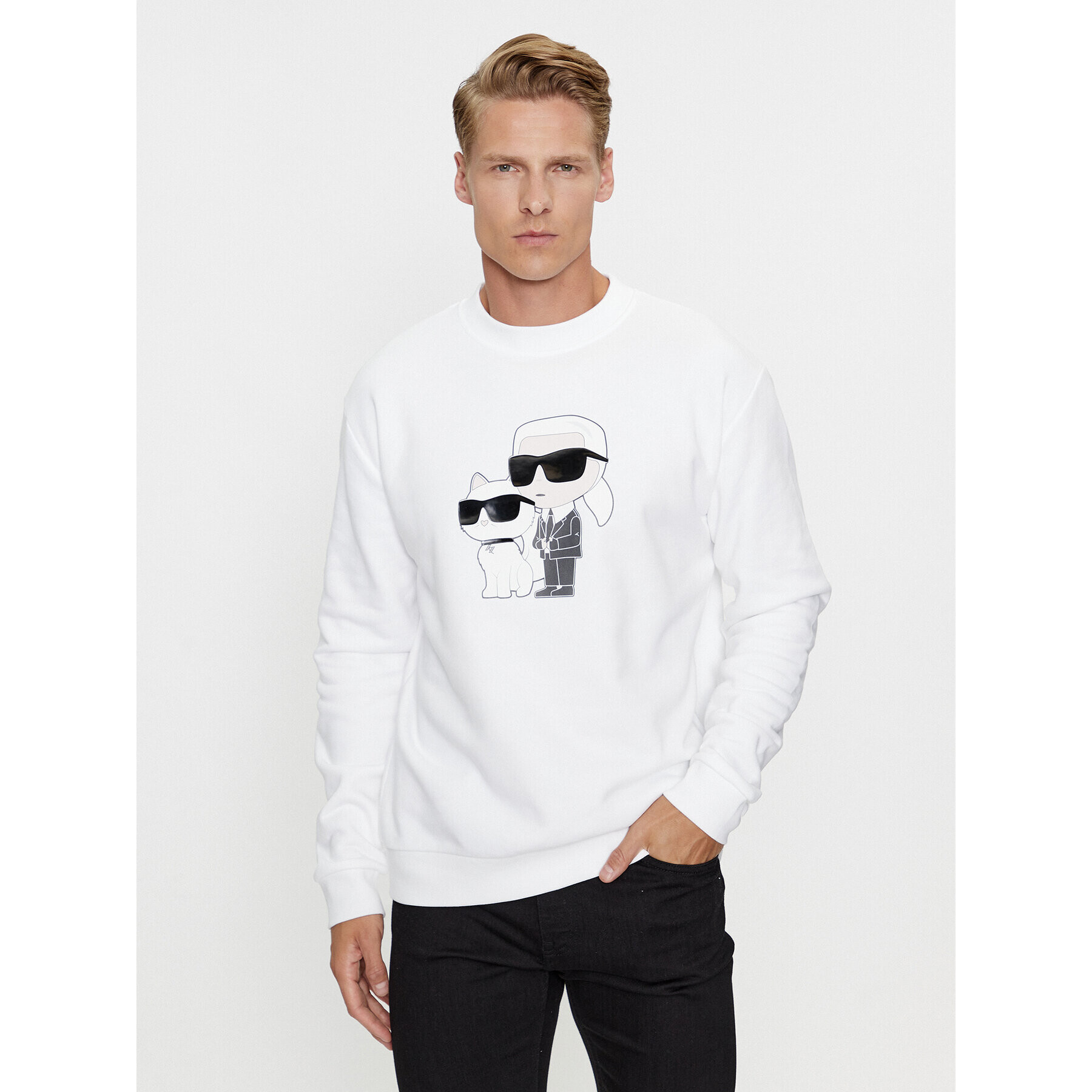 KARL LAGERFELD Pulóver 705063 534940 Fehér Regular Fit - Pepit.hu