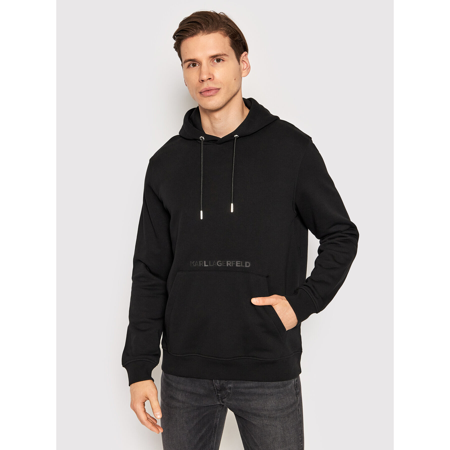 KARL LAGERFELD Pulóver Sweat 705052 521900 Fekete Regular Fit - Pepit.hu