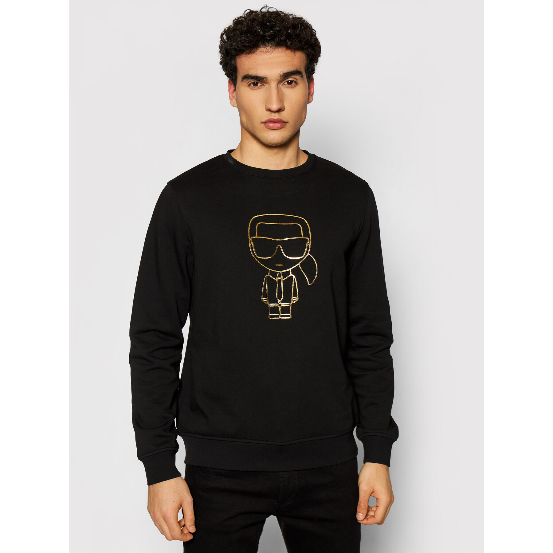 KARL LAGERFELD Pulóver Sweat 705080 511900 Fekete Regular Fit - Pepit.hu