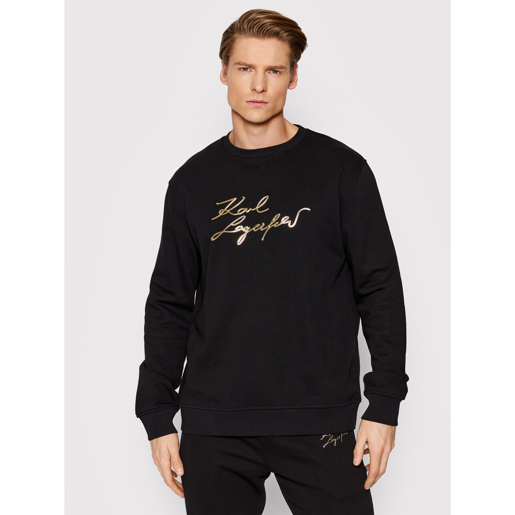 KARL LAGERFELD Pulóver Sweat 705403 521900 Fekete Regular Fit - Pepit.hu