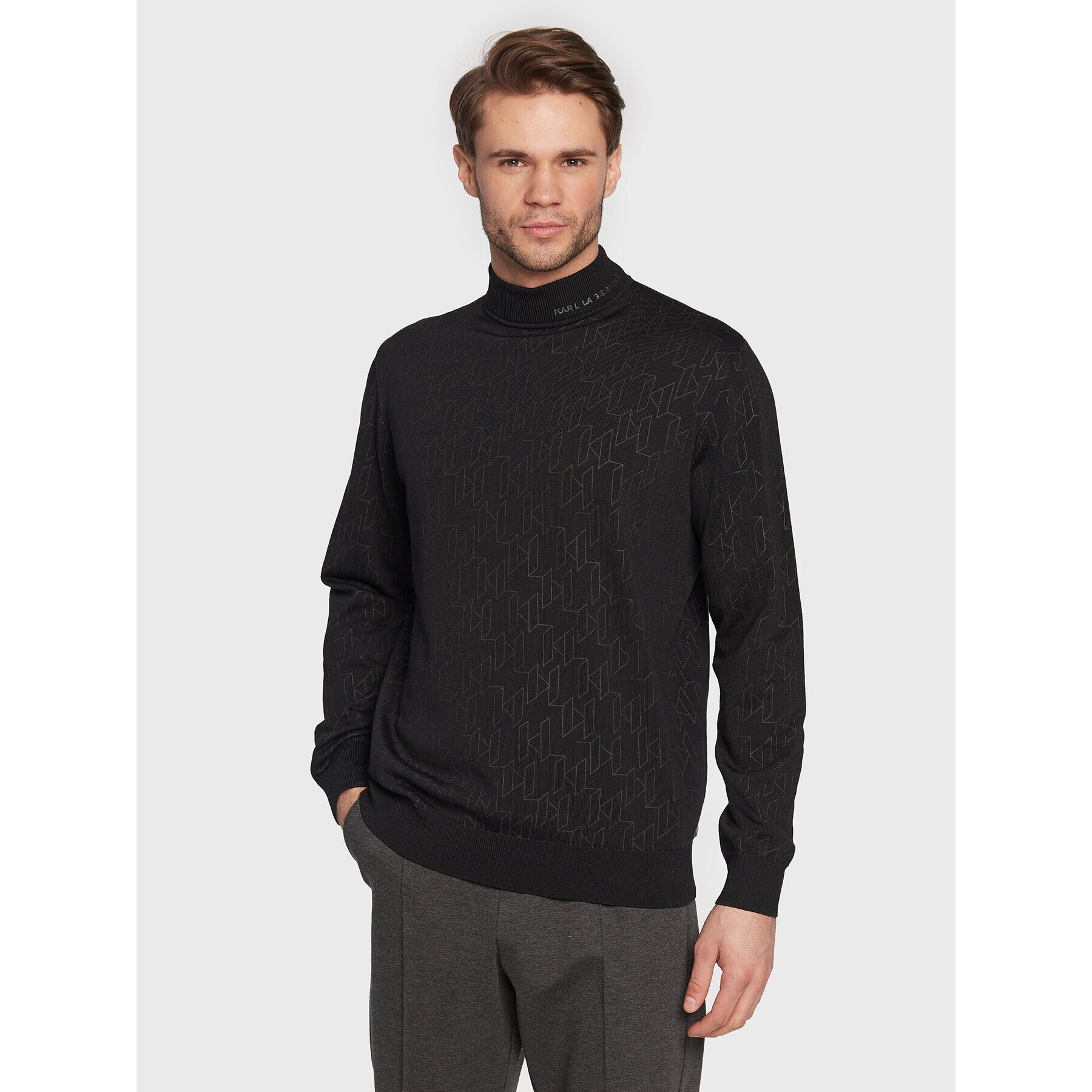 KARL LAGERFELD Sweater 655011 524304 Fekete Regular Fit - Pepit.hu