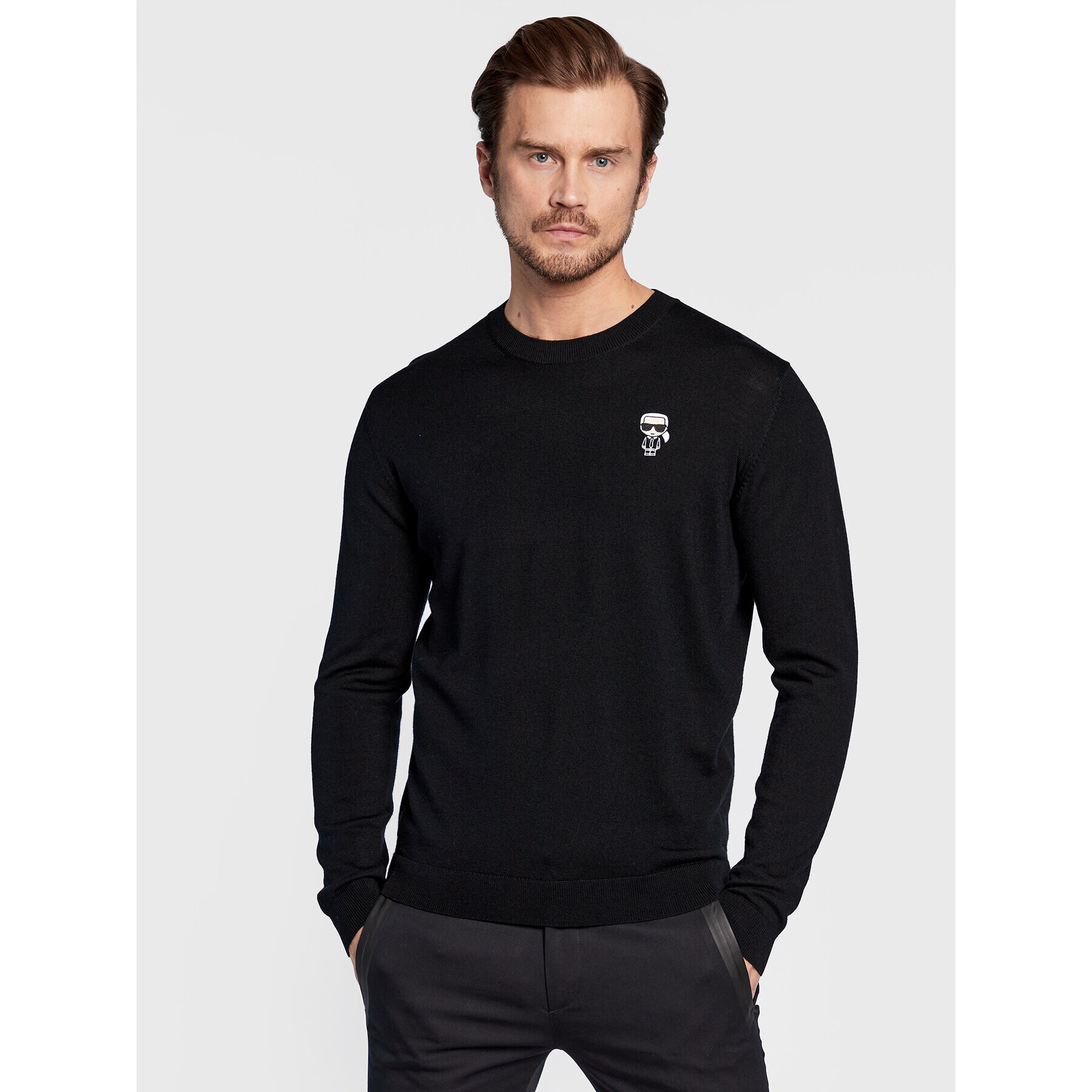 KARL LAGERFELD Sweater 655013 524399 Fekete Regular Fit - Pepit.hu