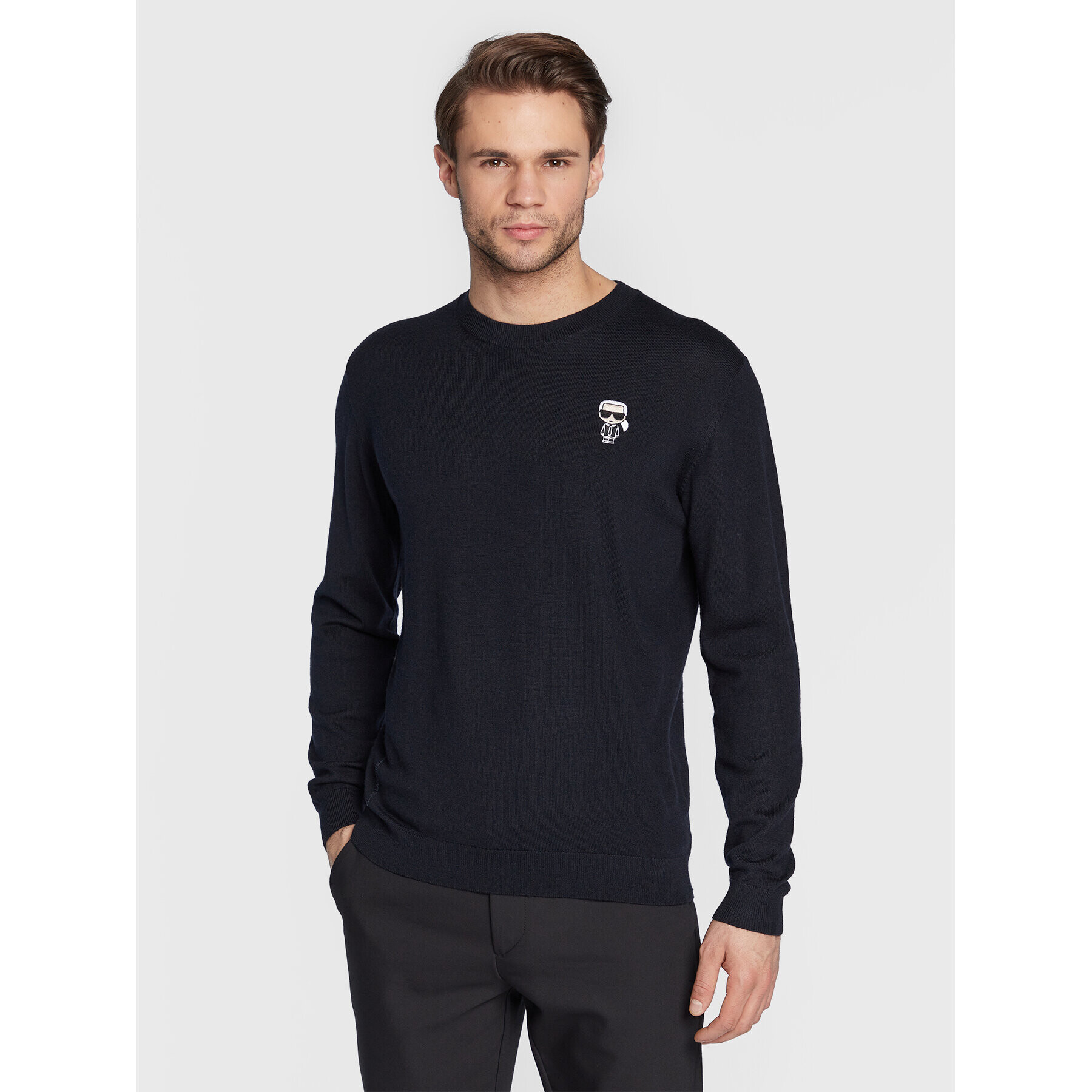 KARL LAGERFELD Sweater 655013 524399 Sötétkék Regular Fit - Pepit.hu