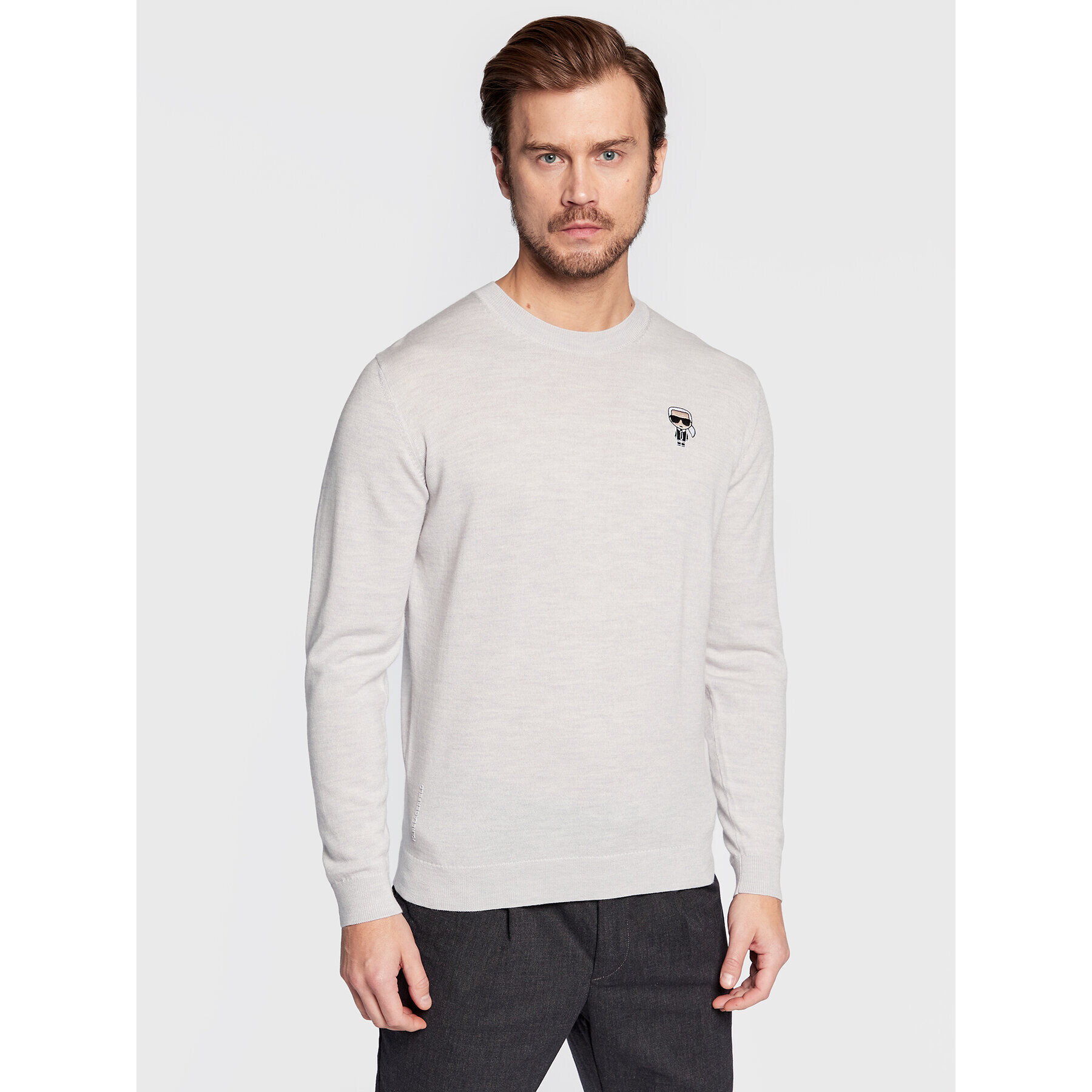 KARL LAGERFELD Sweater 655013 524399 Szürke Regular Fit - Pepit.hu